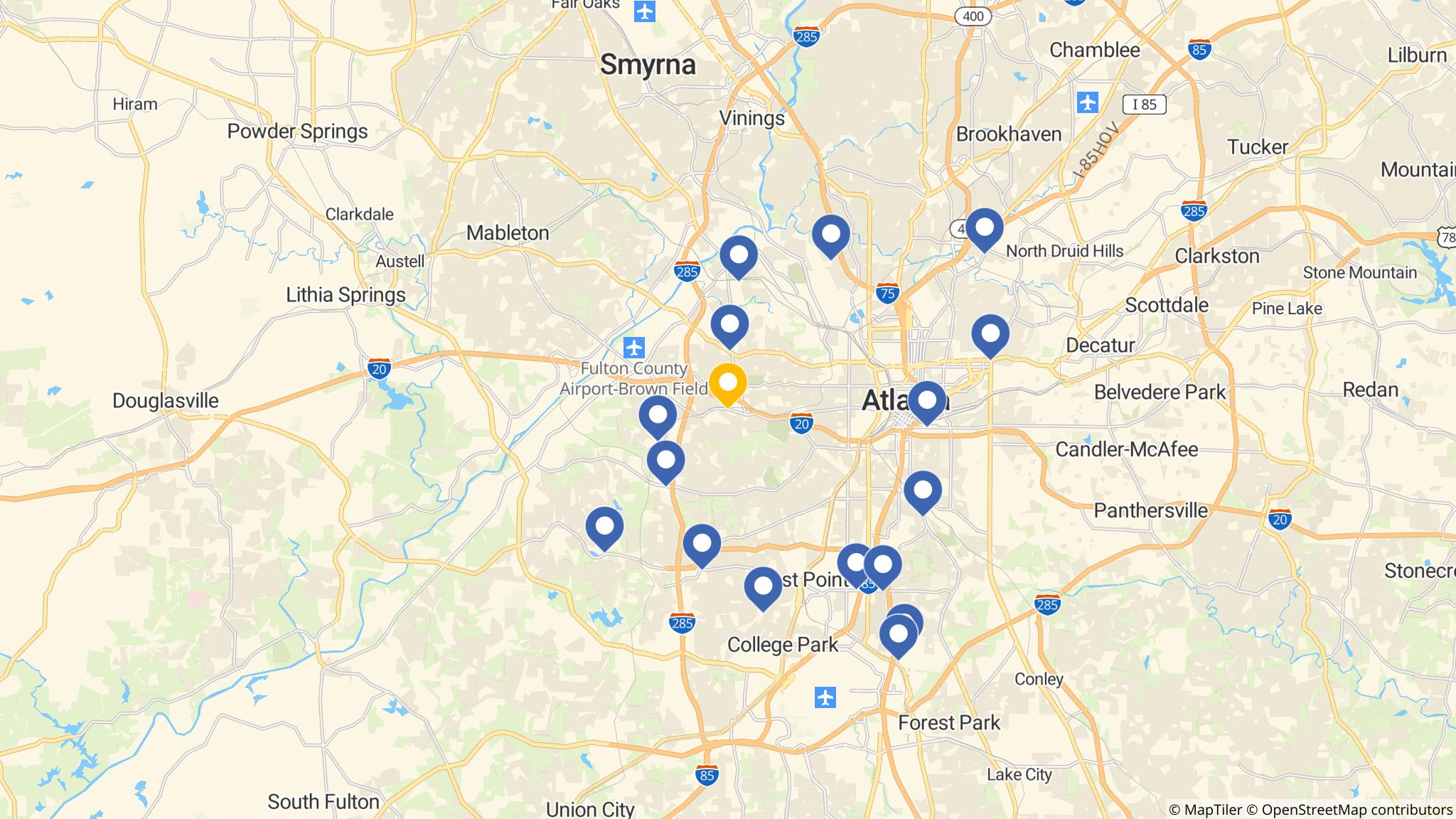Street map of the ATM area