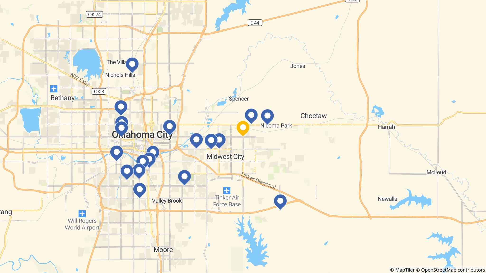 Street map of the ATM area