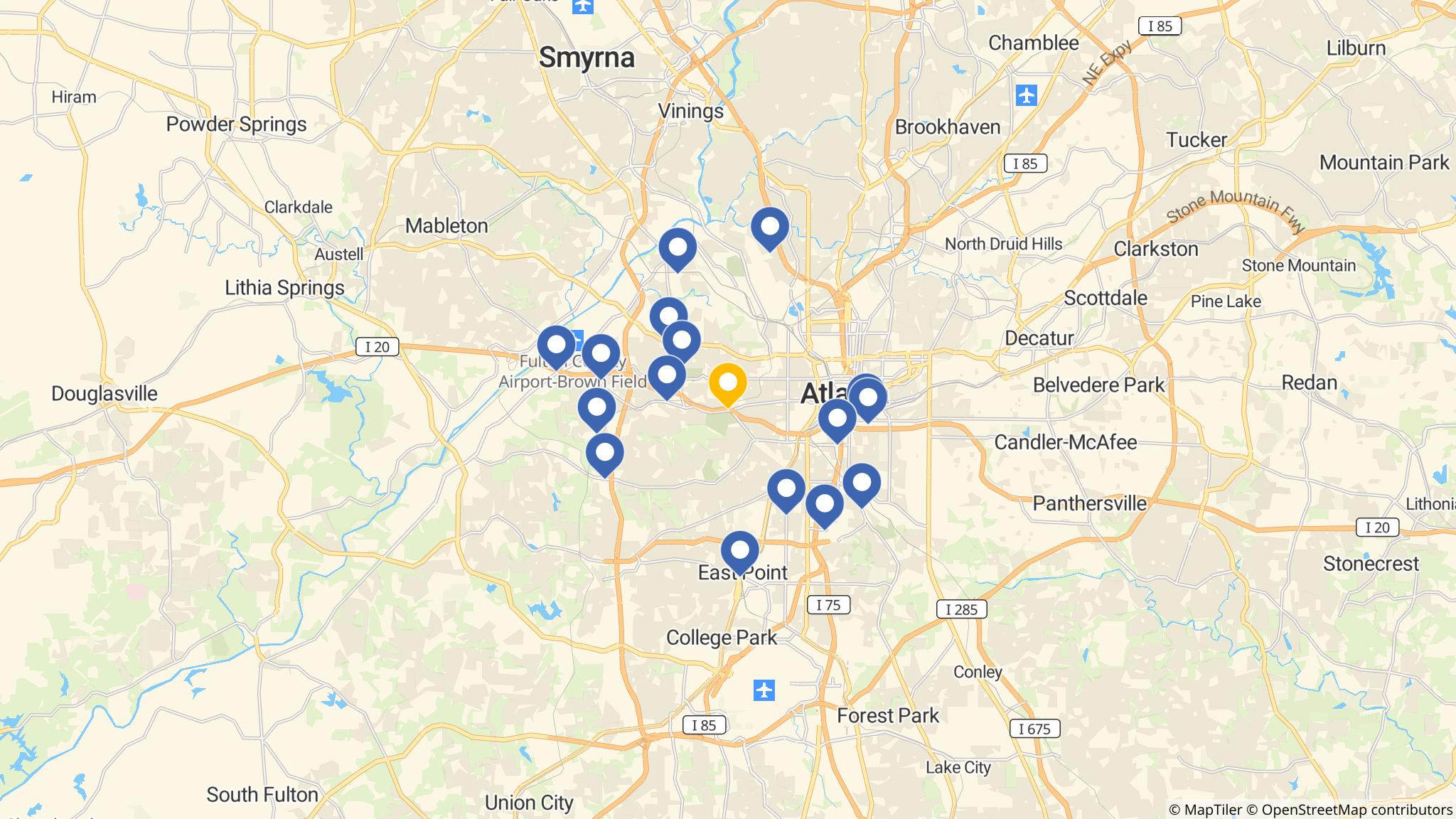 Street map of the ATM area