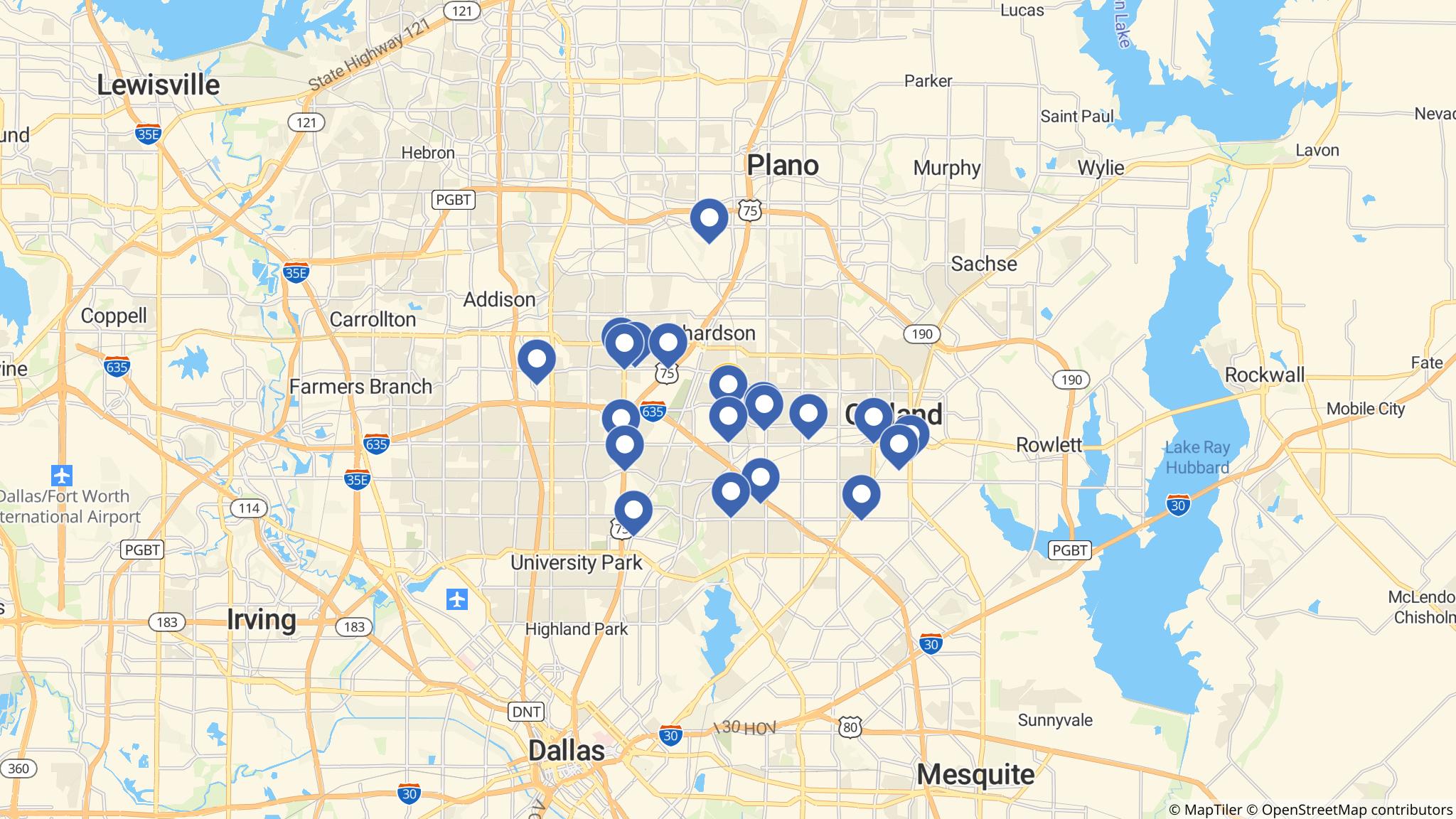 Street map of the ATM area
