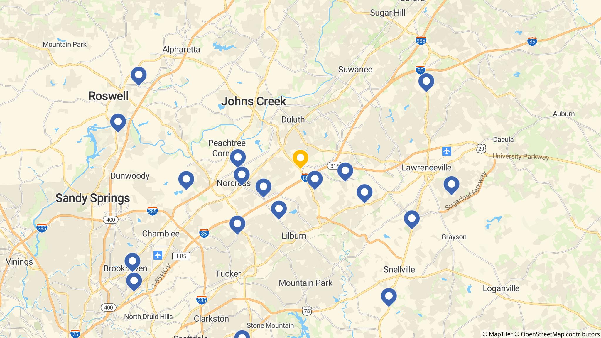 Street map of the ATM area