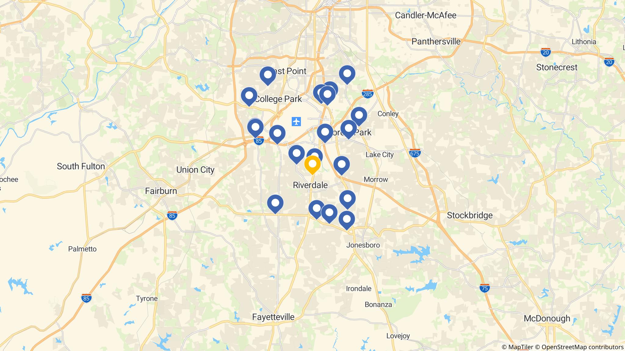 Street map of the ATM area