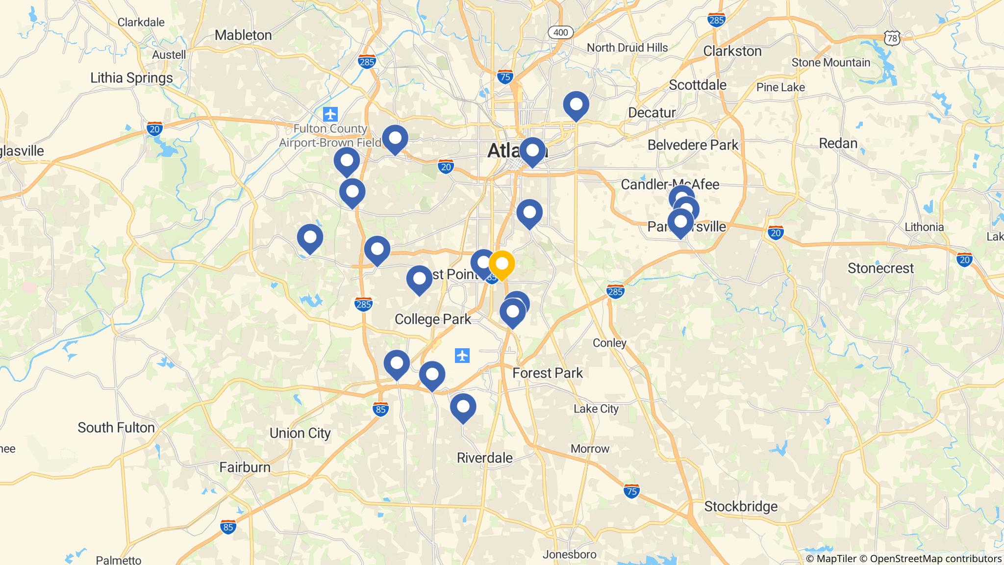 Street map of the ATM area