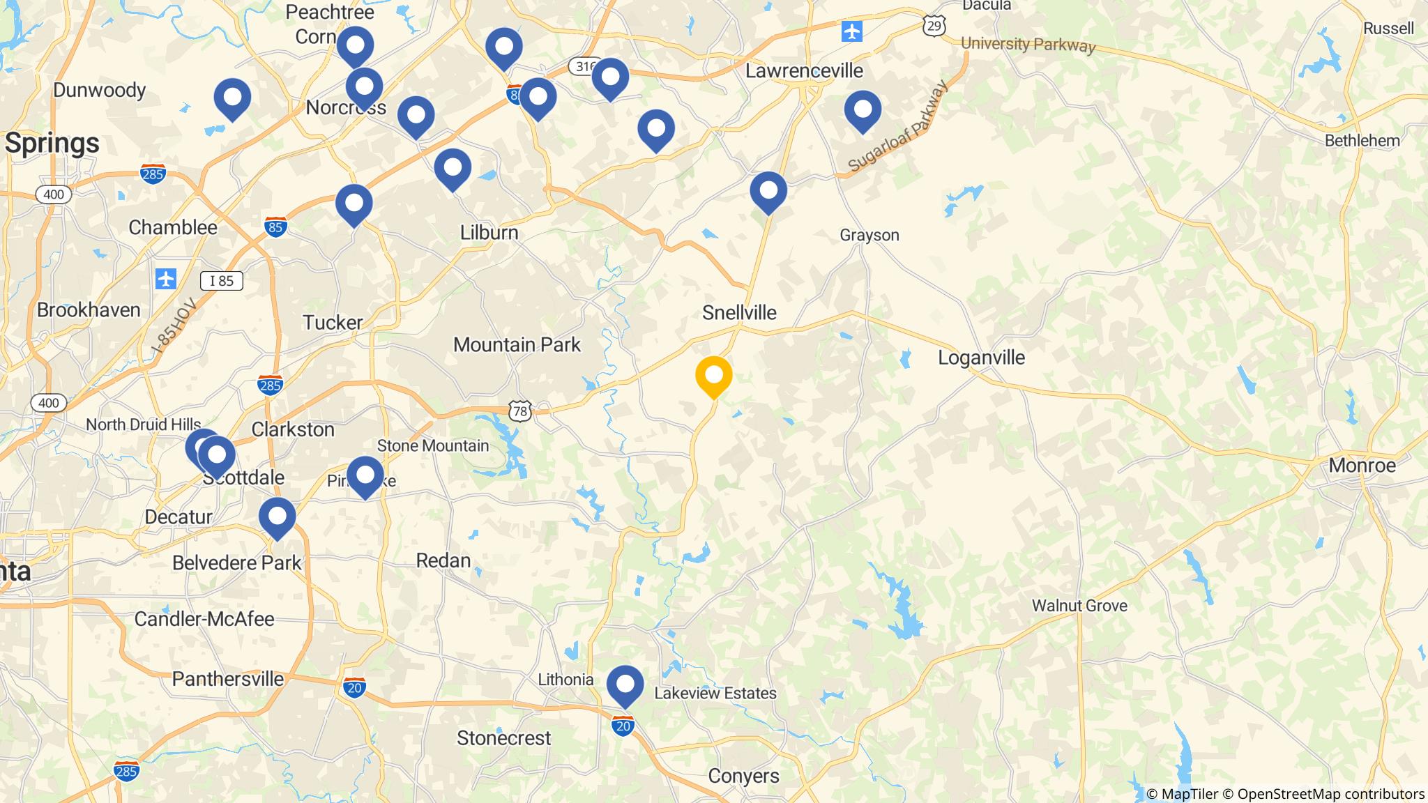 Street map of the ATM area