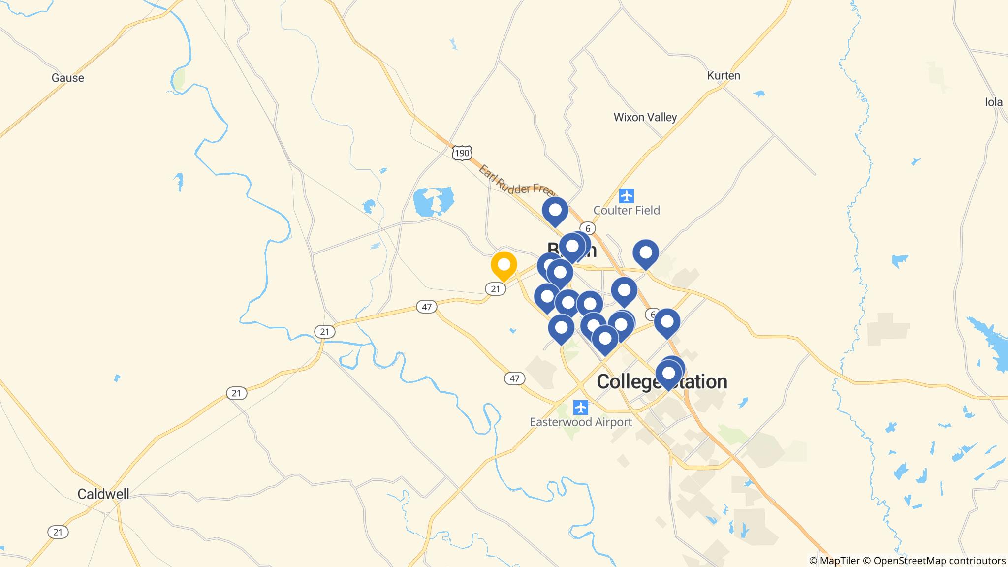 Street map of the ATM area