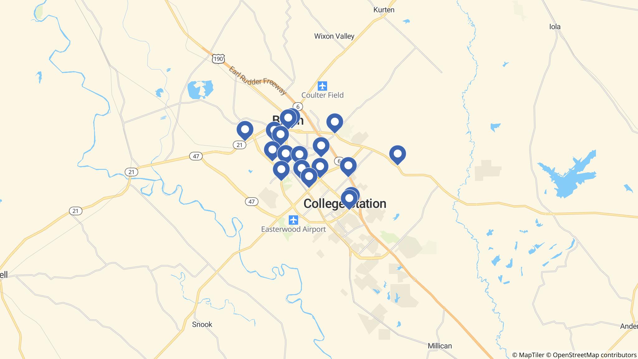 Street map of the ATM area