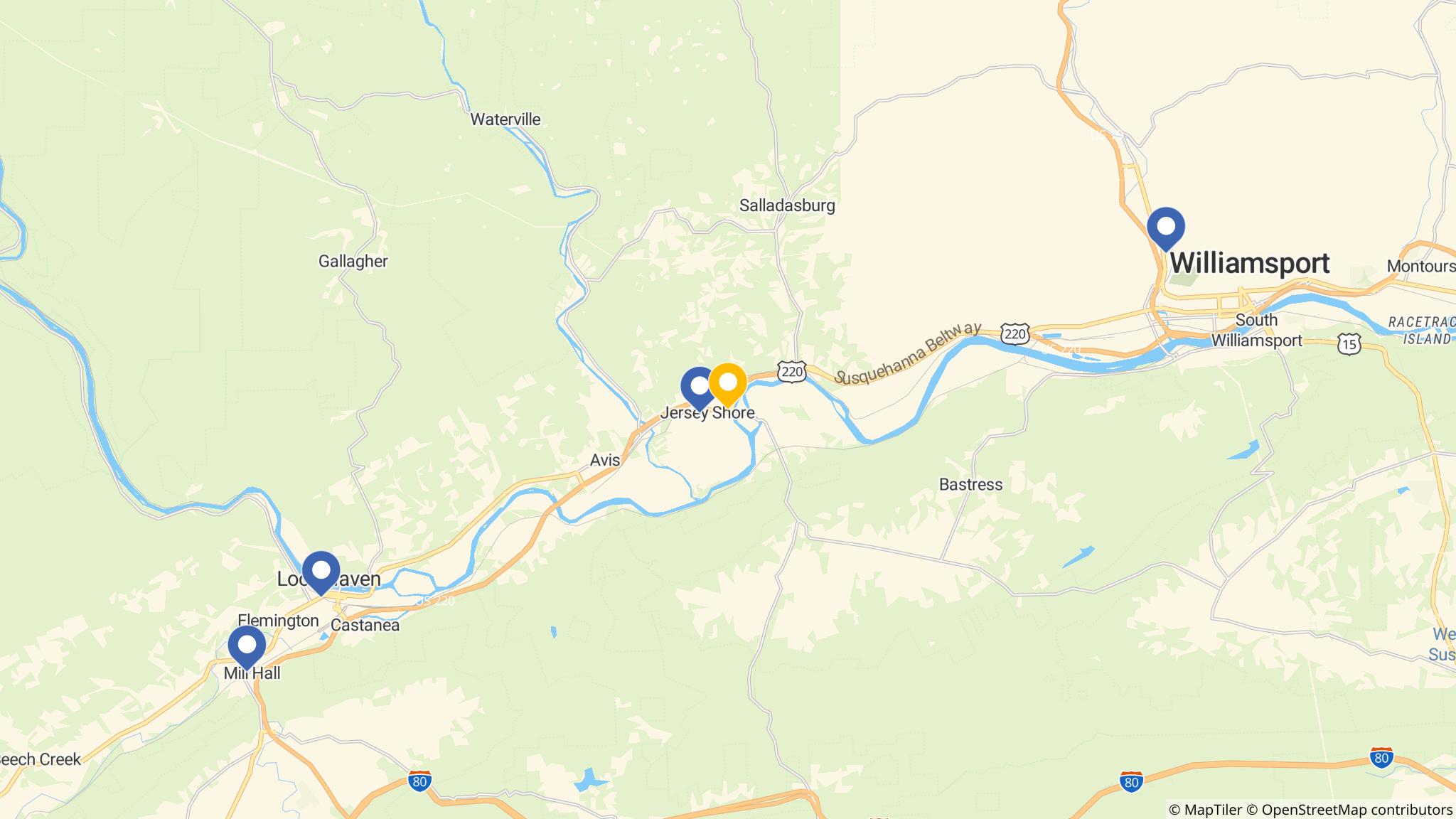 Street map of the ATM area