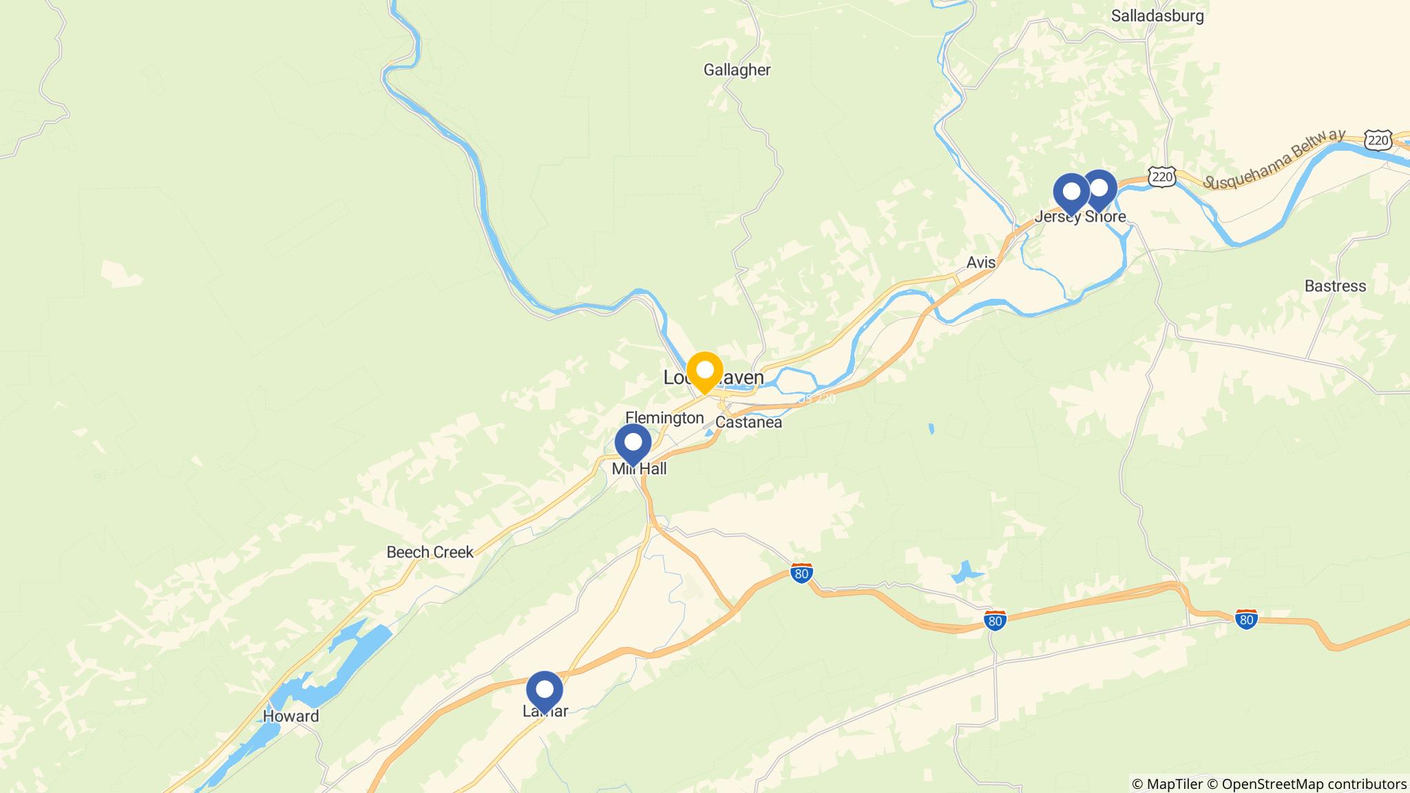Street map of the ATM area