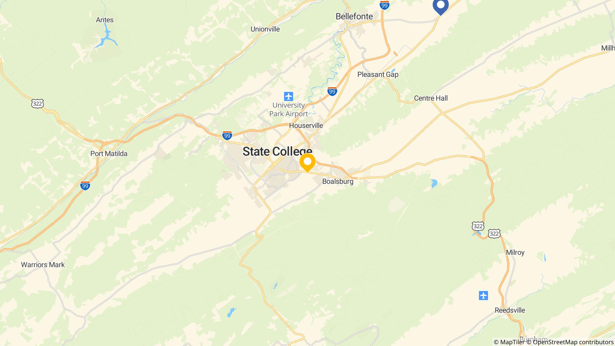 Street map of the ATM area