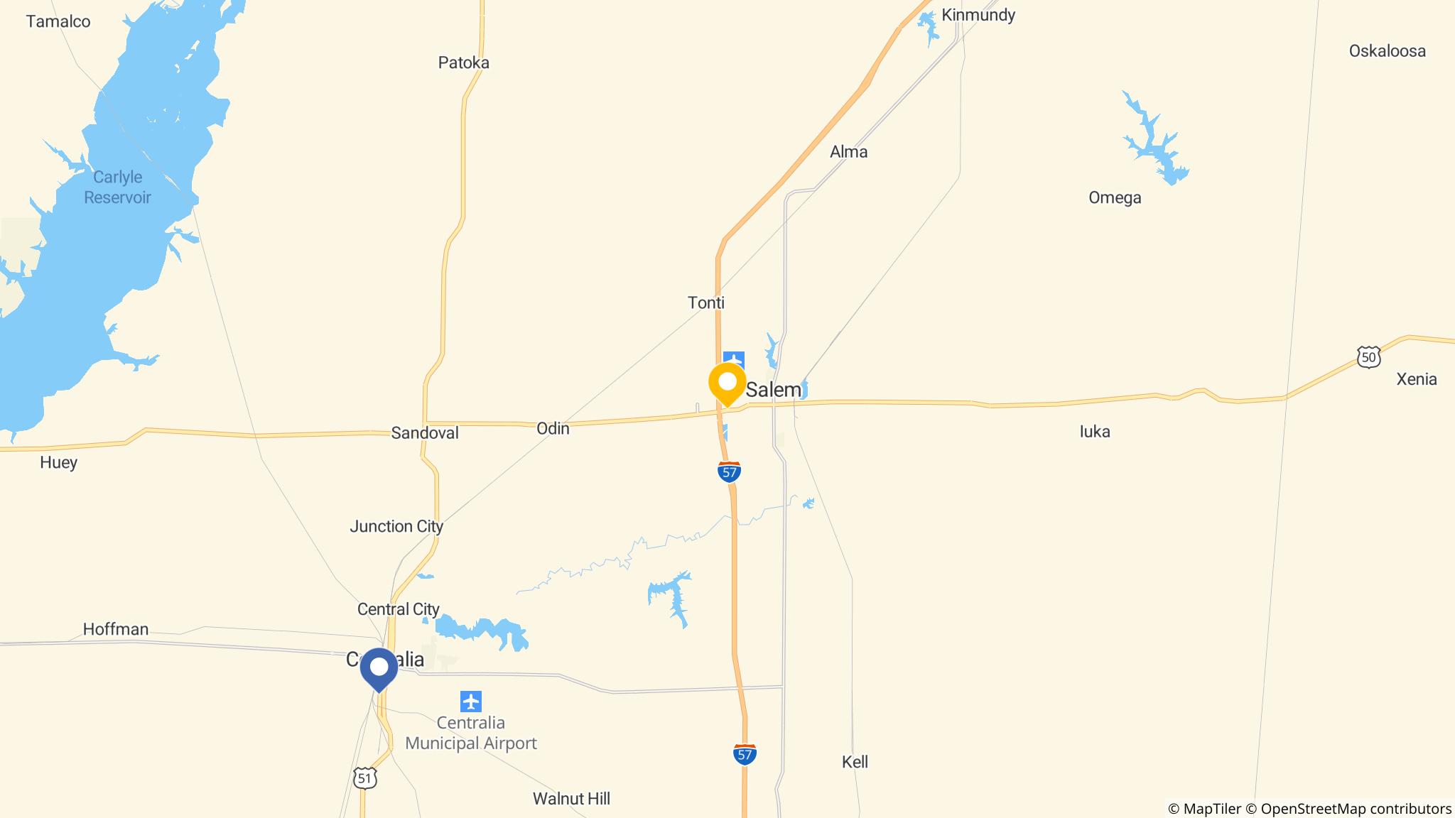 Street map of the ATM area