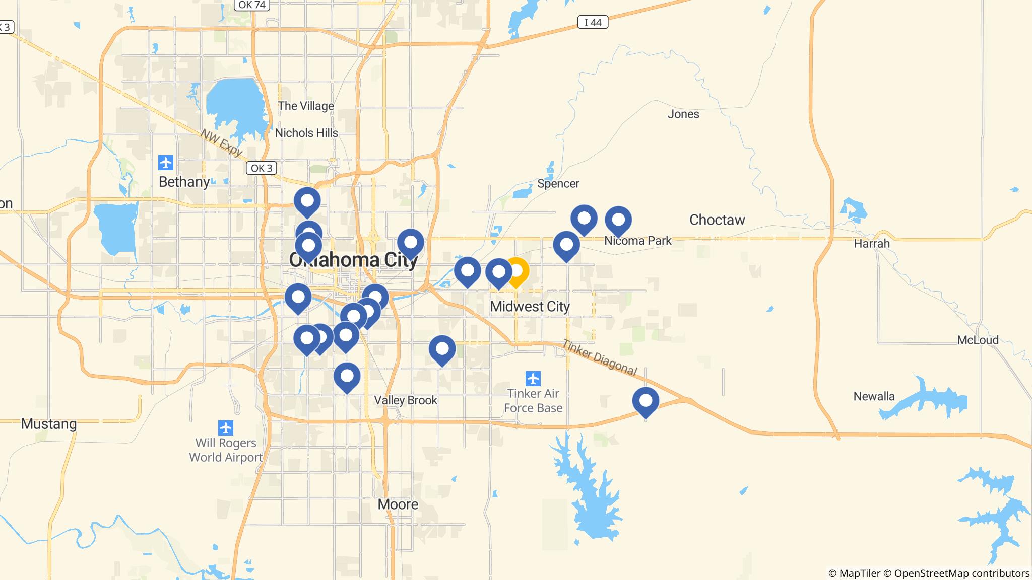Street map of the ATM area