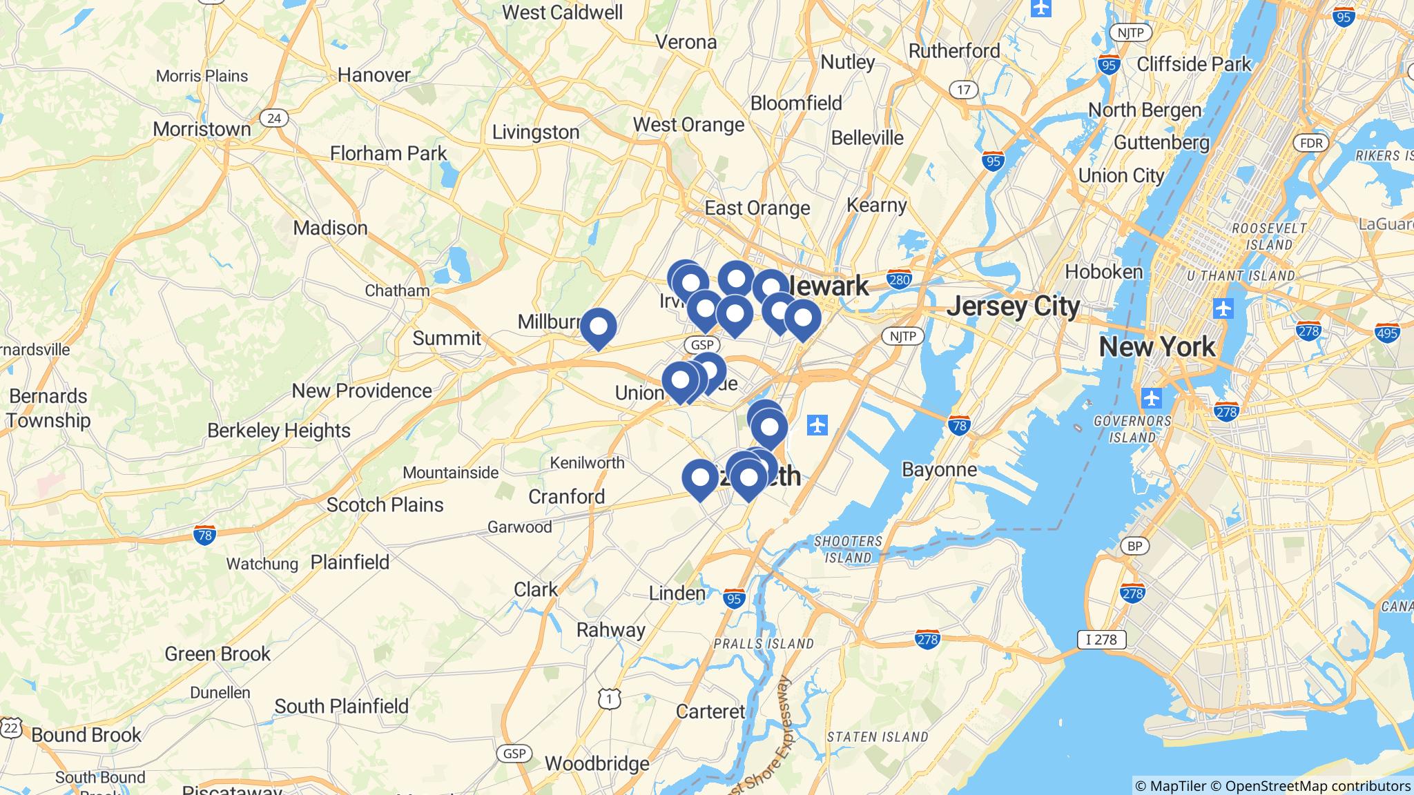Street map of the ATM area