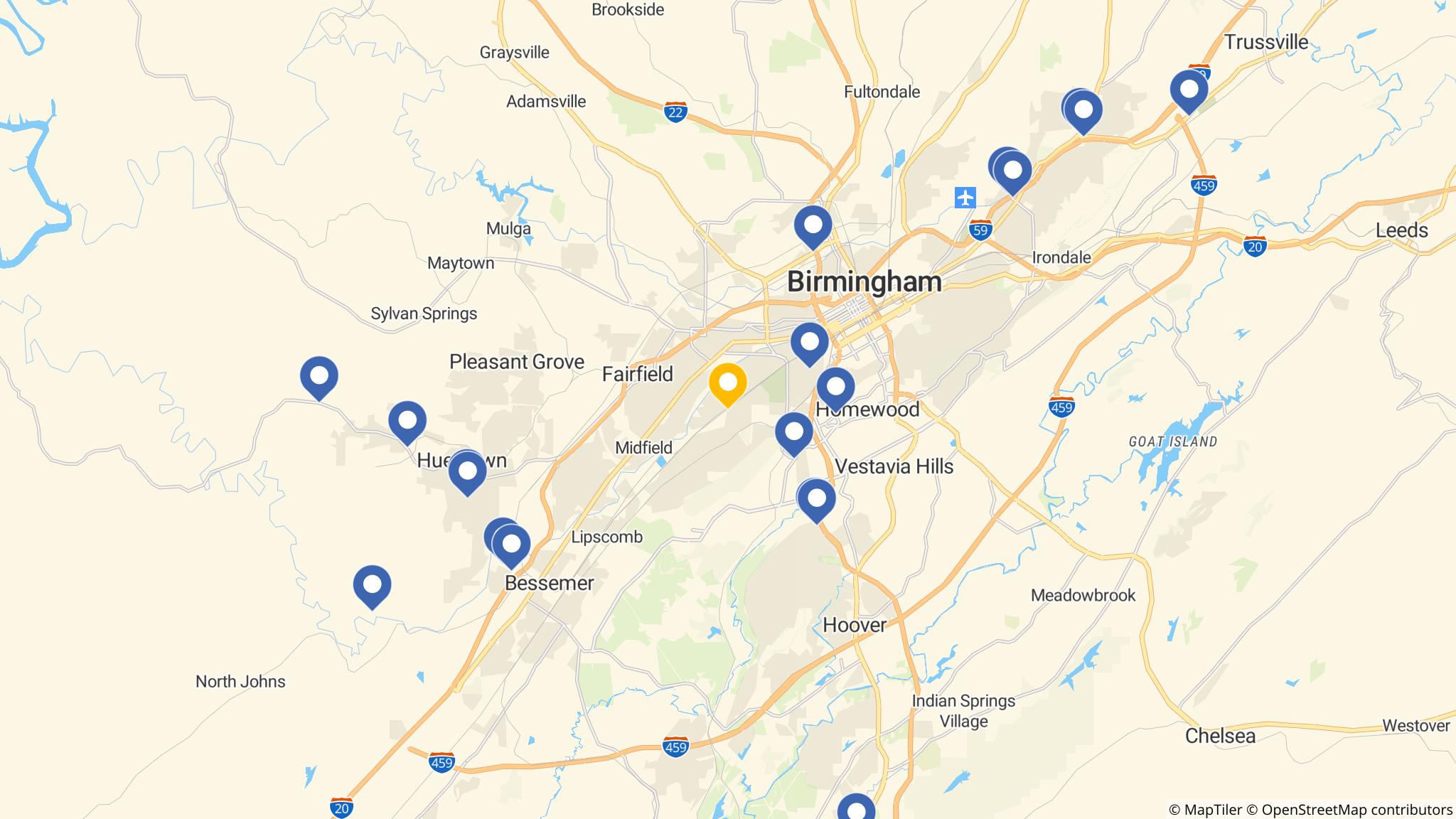 Street map of the ATM area