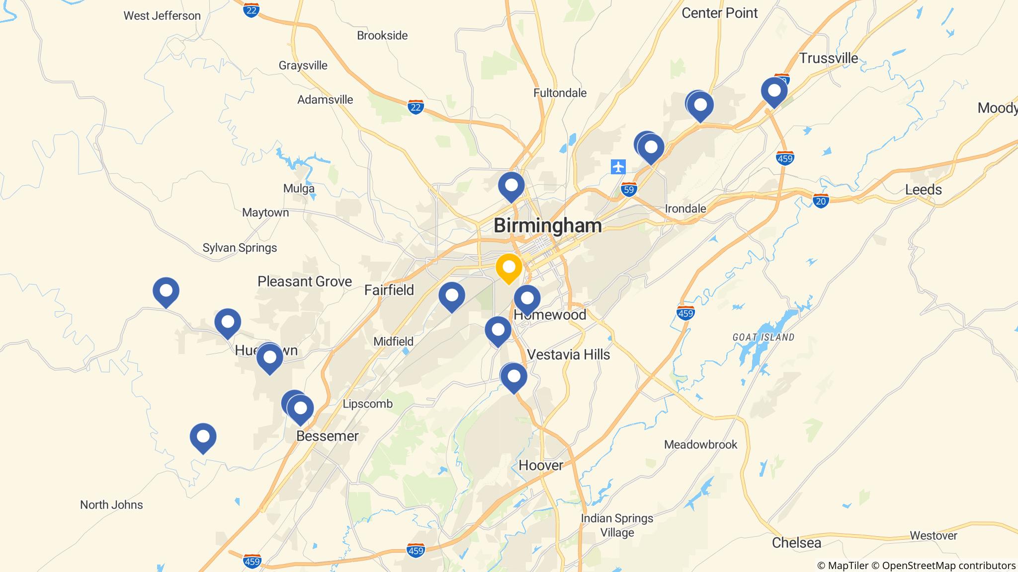 Street map of the ATM area