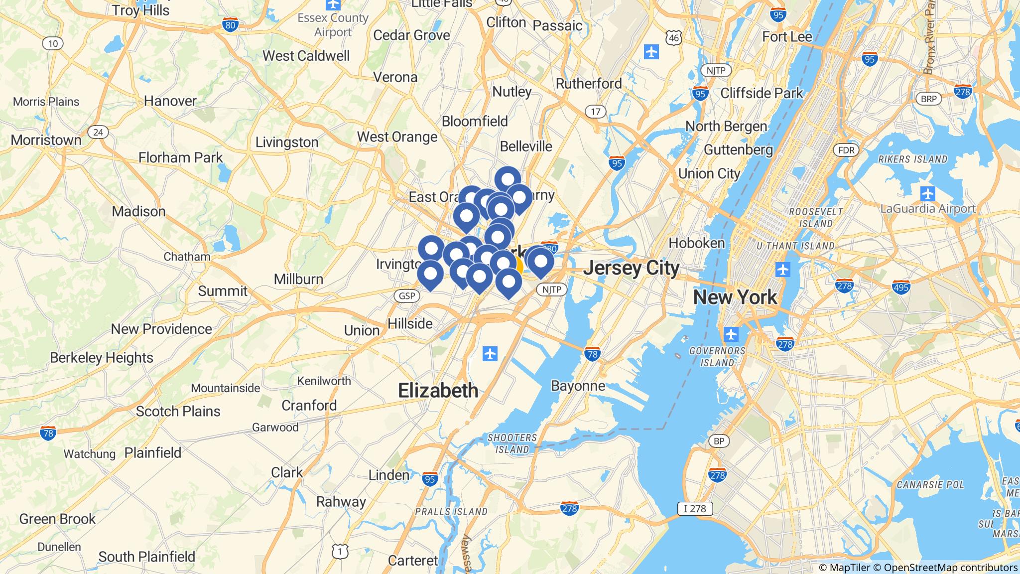 Street map of the ATM area