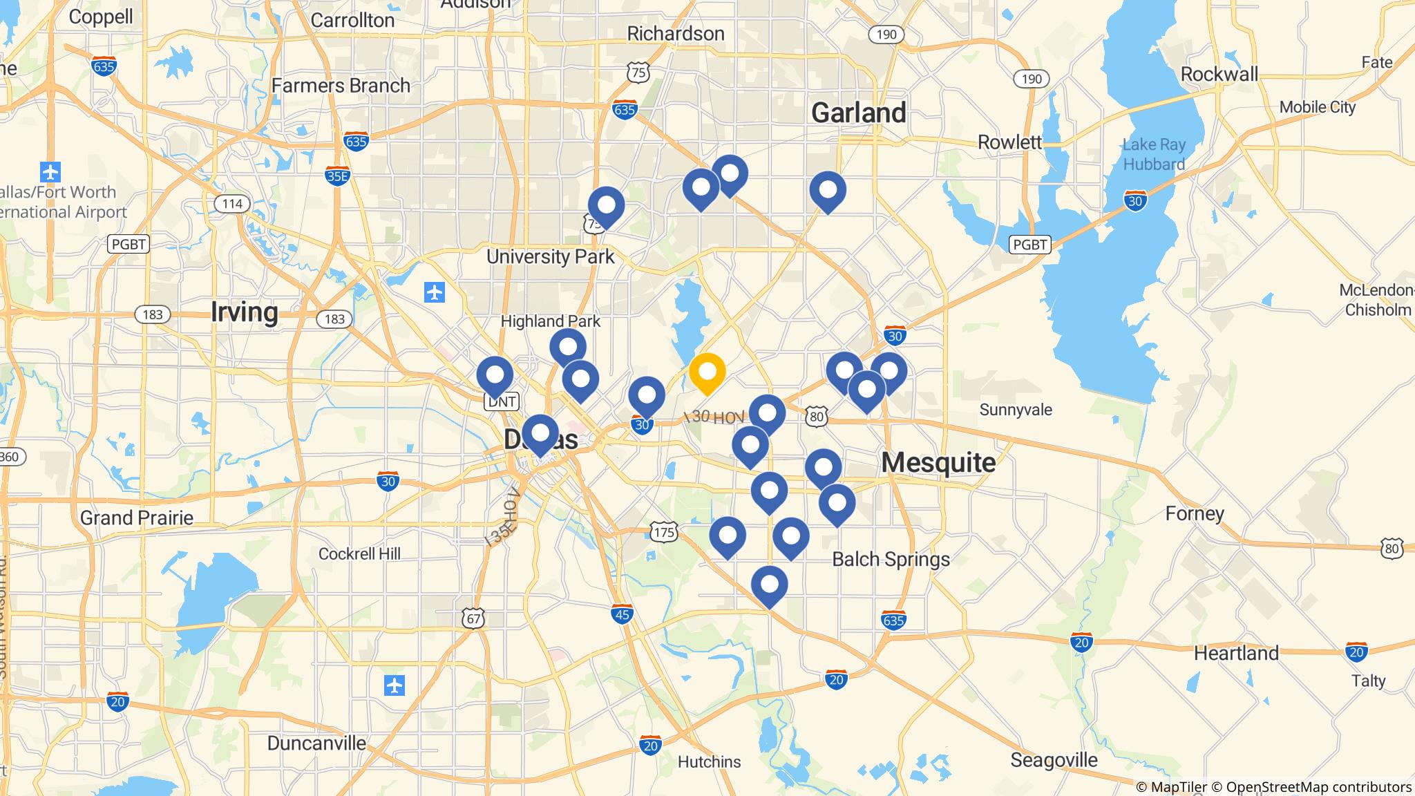 Street map of the ATM area