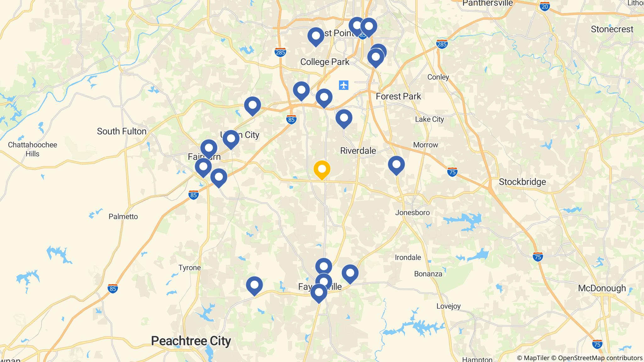 Street map of the ATM area
