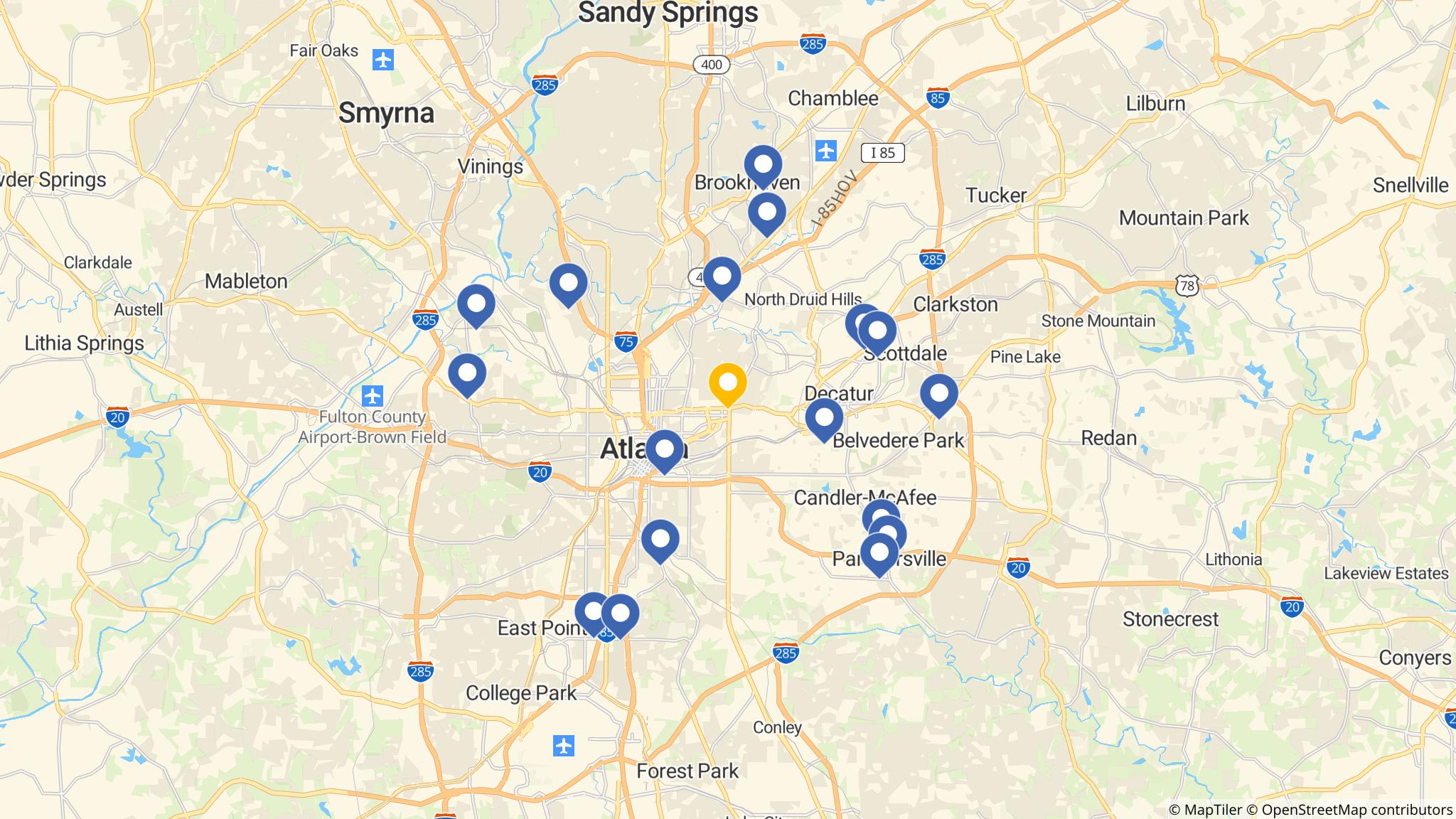 Street map of the ATM area
