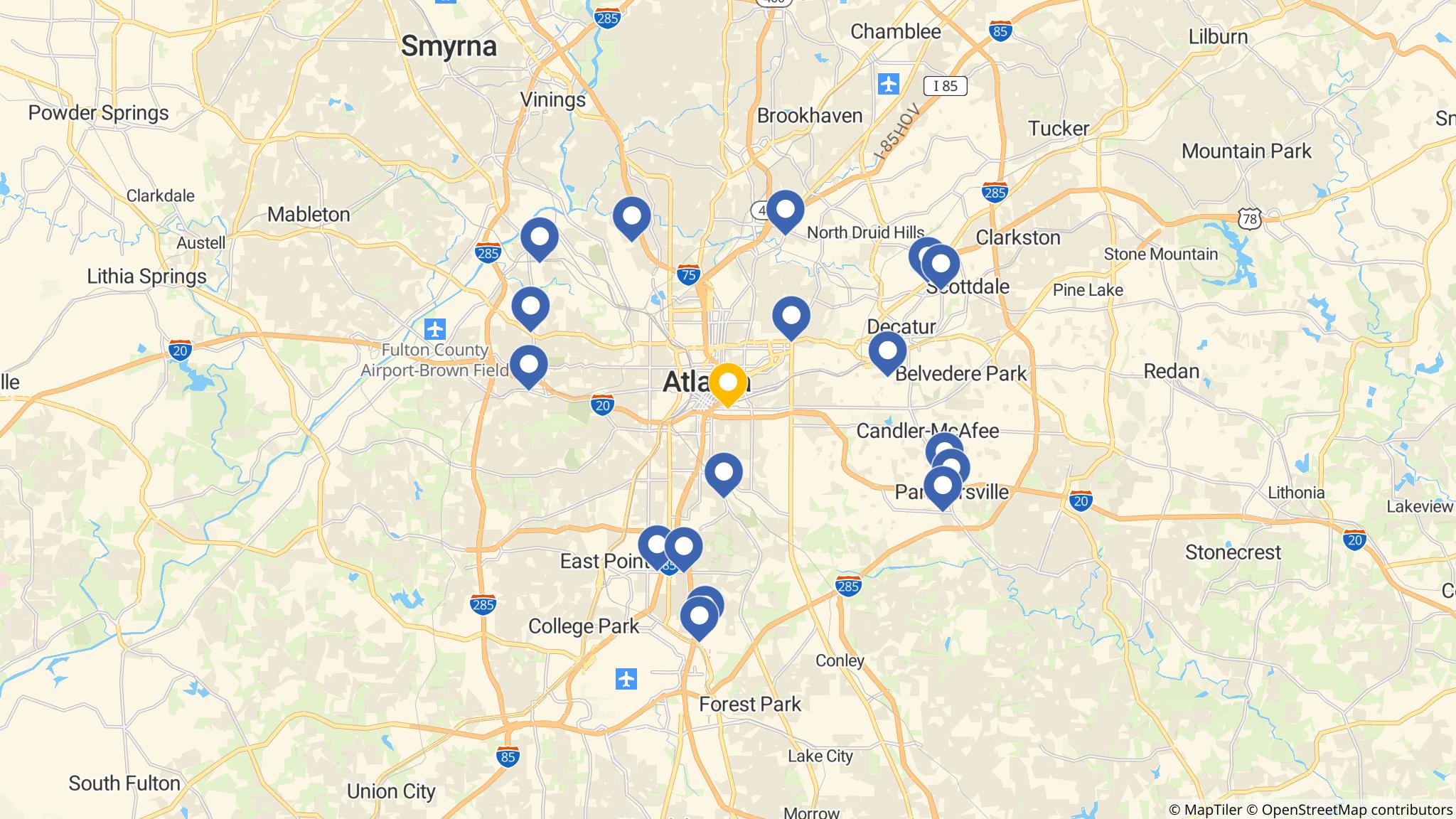 Street map of the ATM area