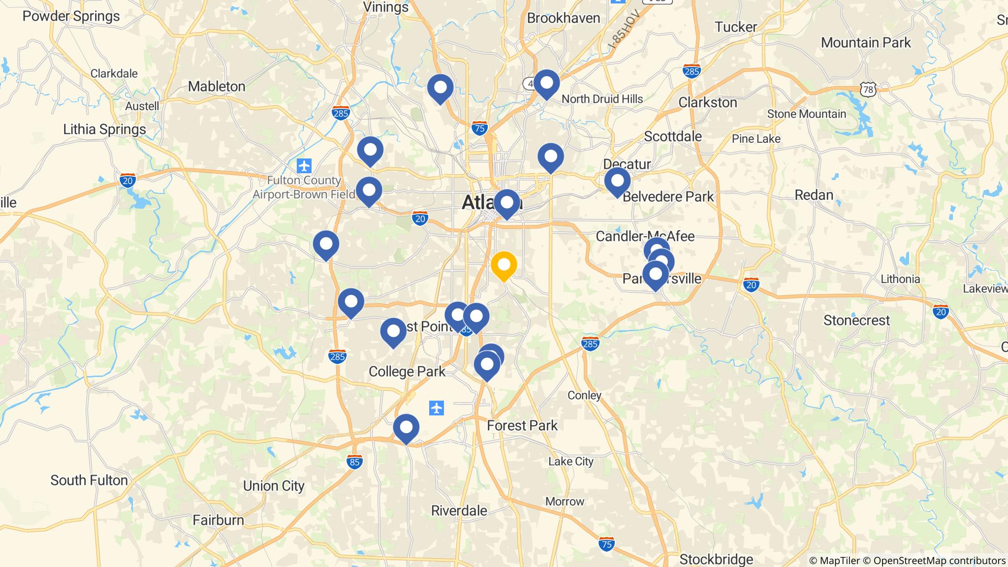 Street map of the ATM area