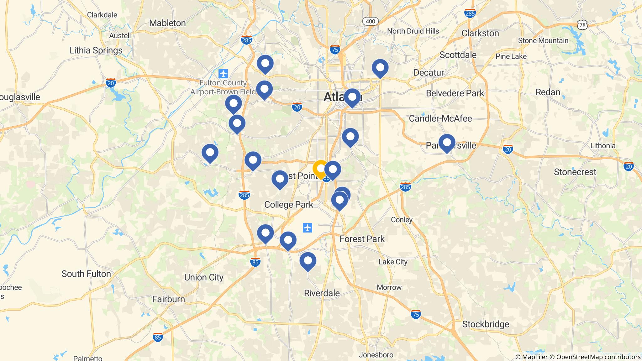 Street map of the ATM area