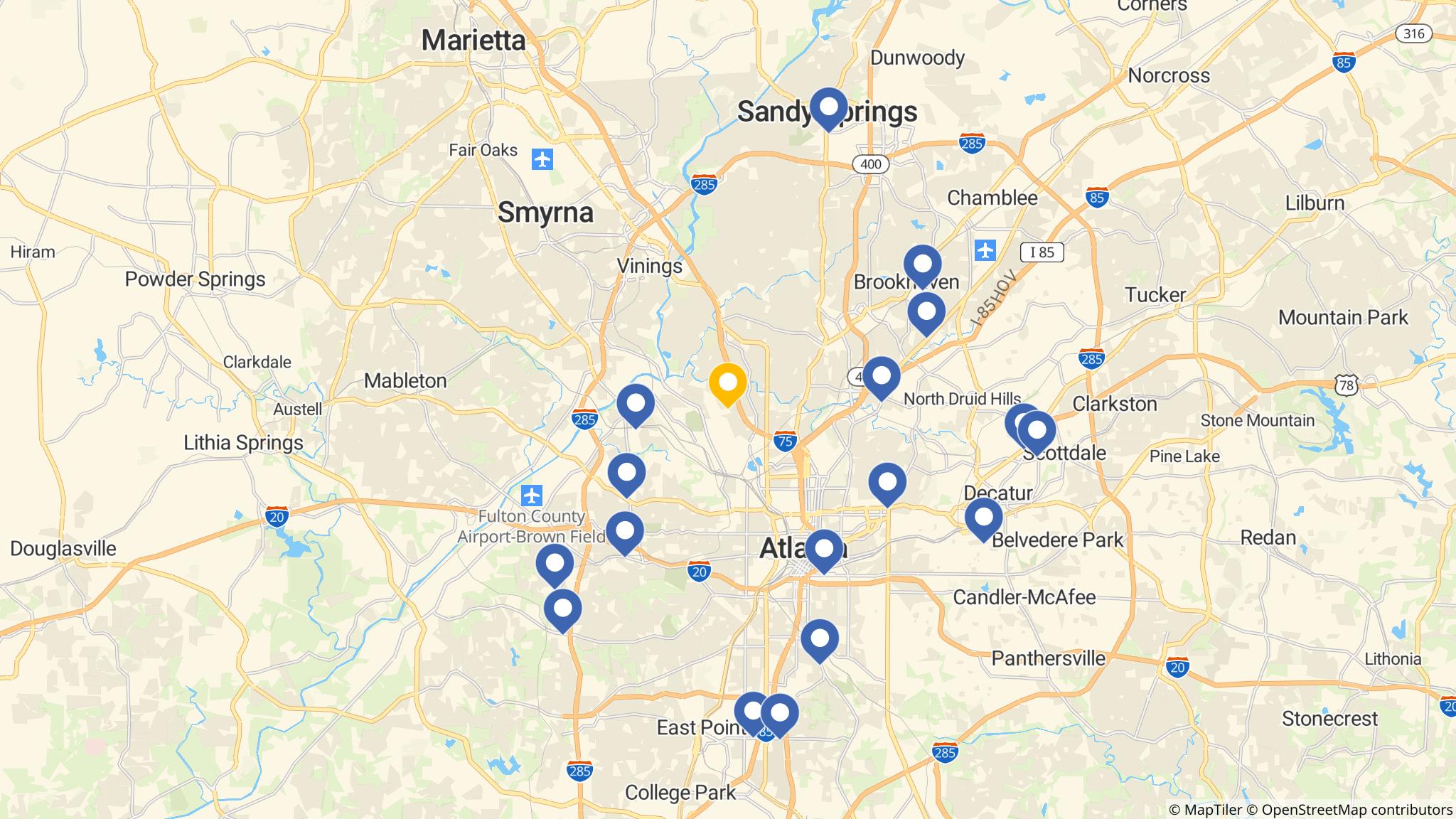Street map of the ATM area