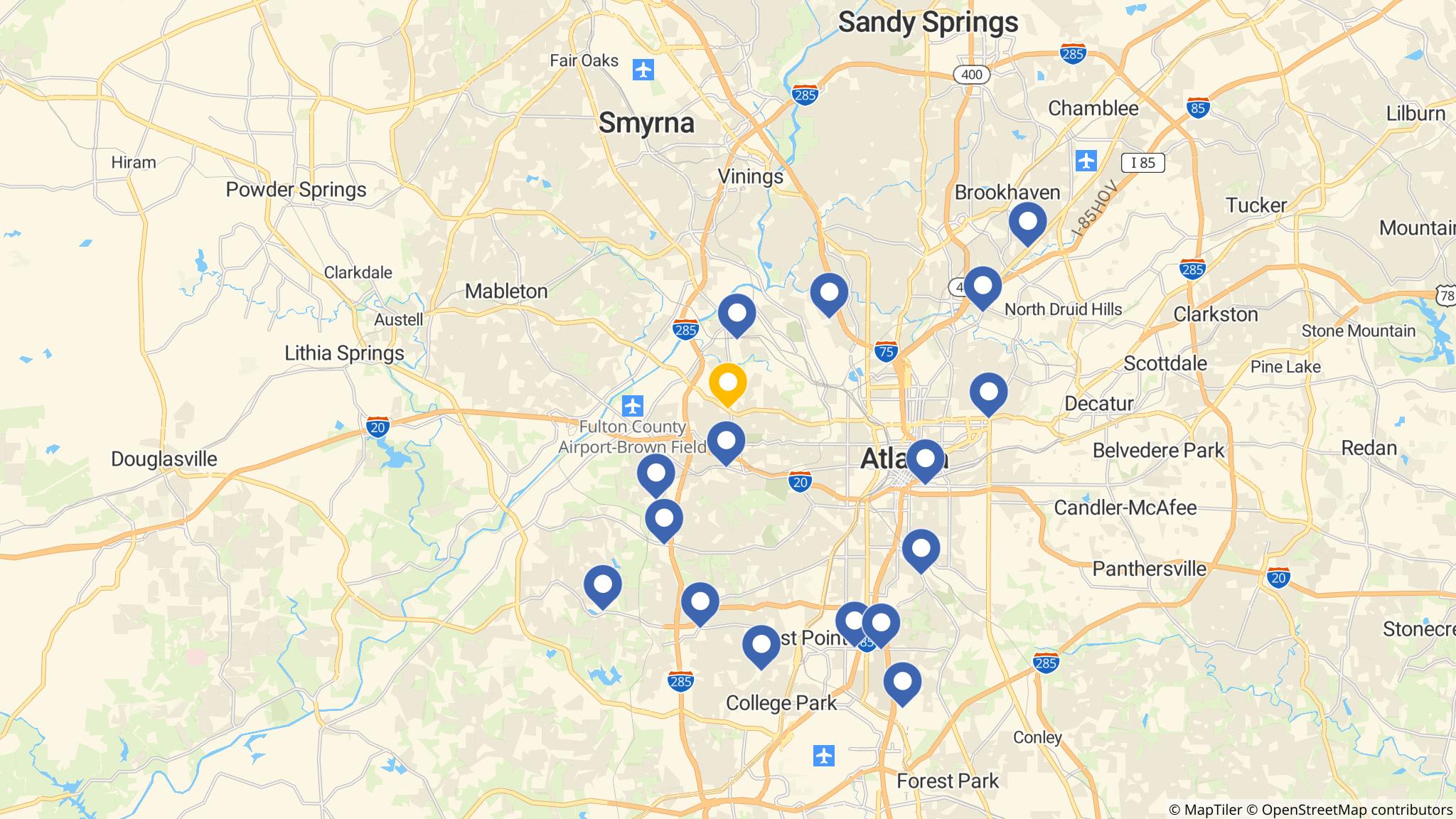 Street map of the ATM area