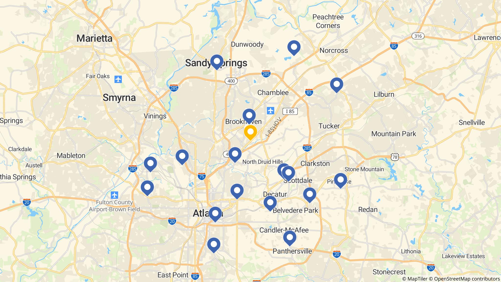 Street map of the ATM area