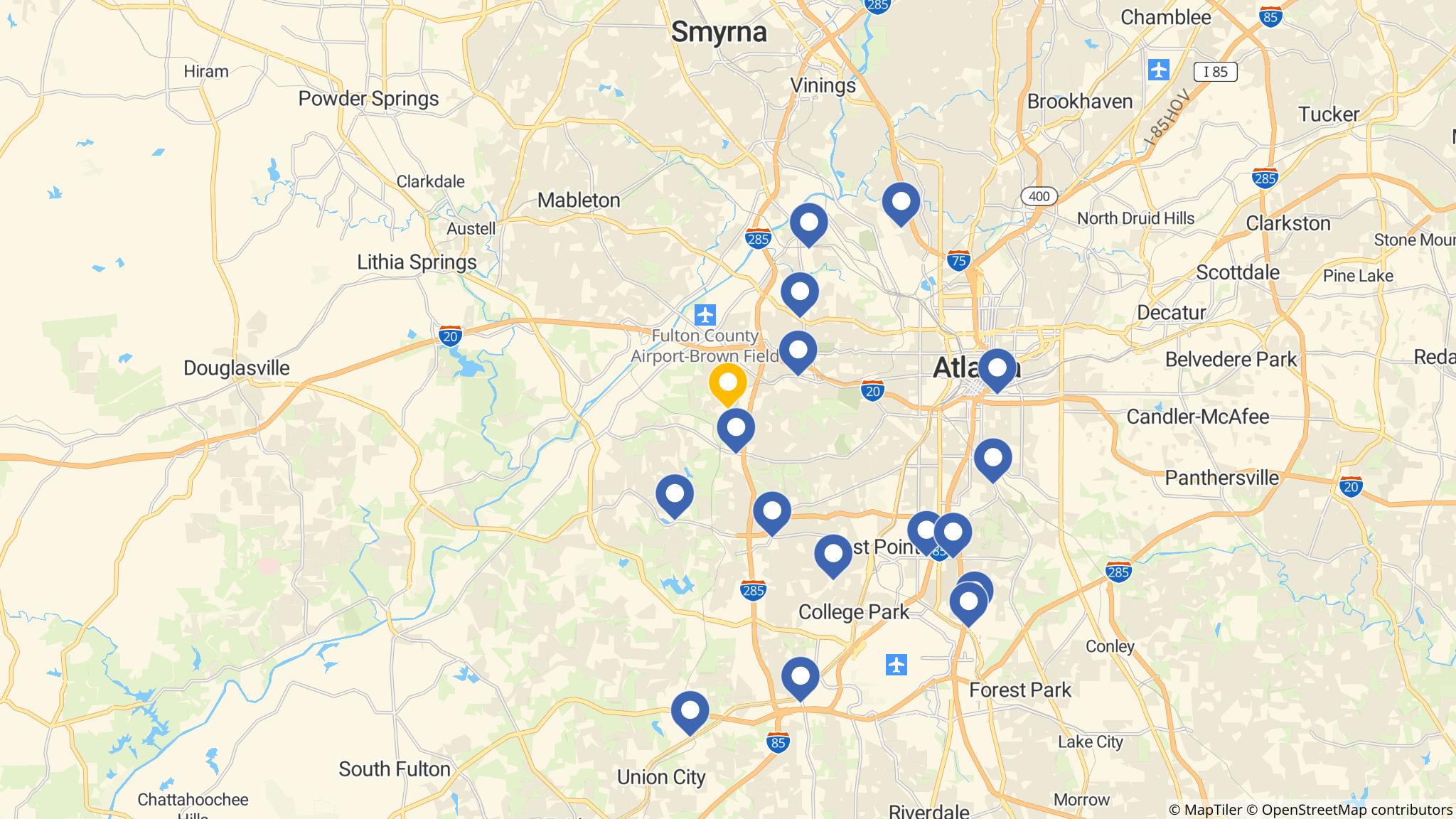 Street map of the ATM area