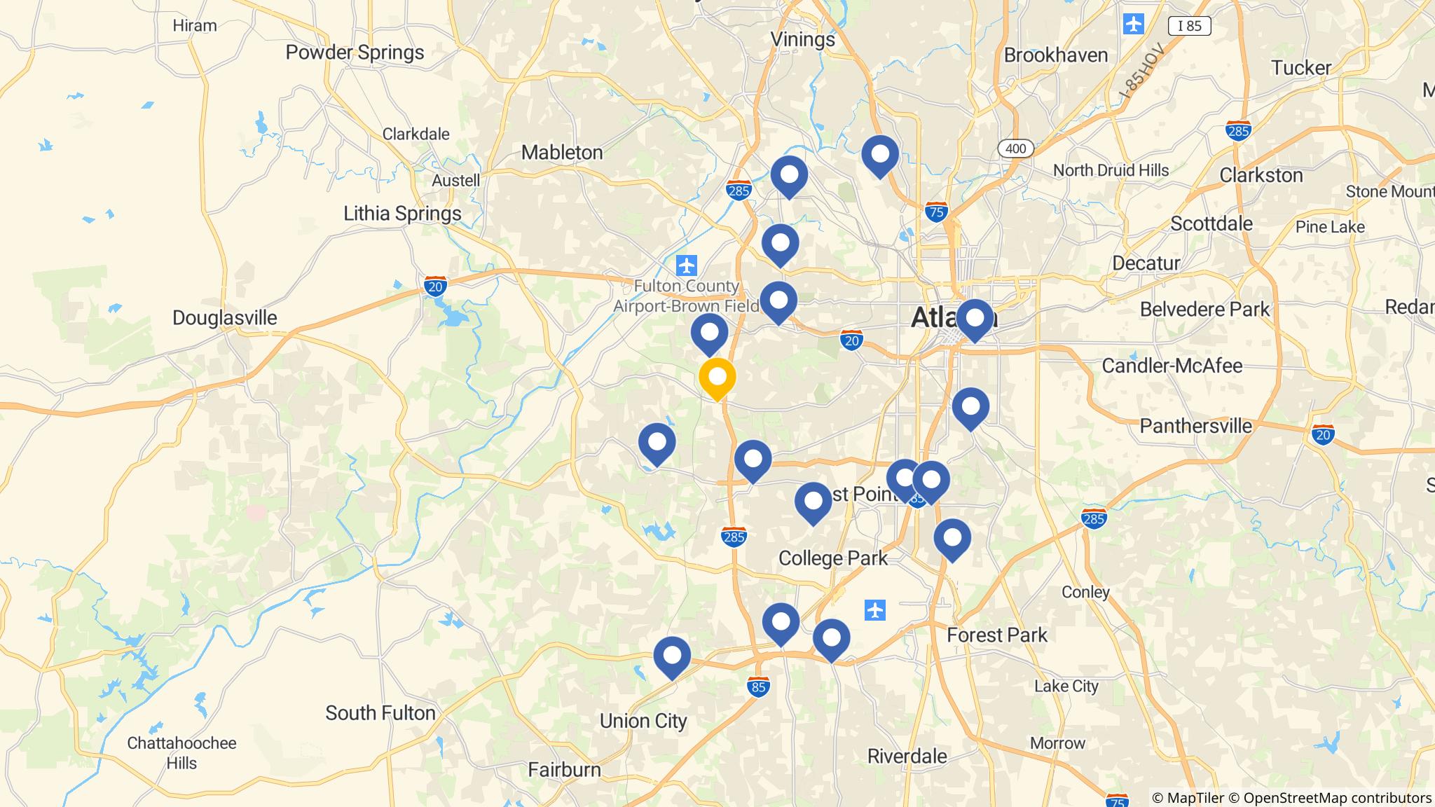 Street map of the ATM area