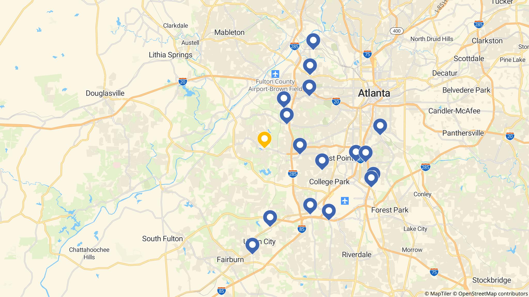 Street map of the ATM area