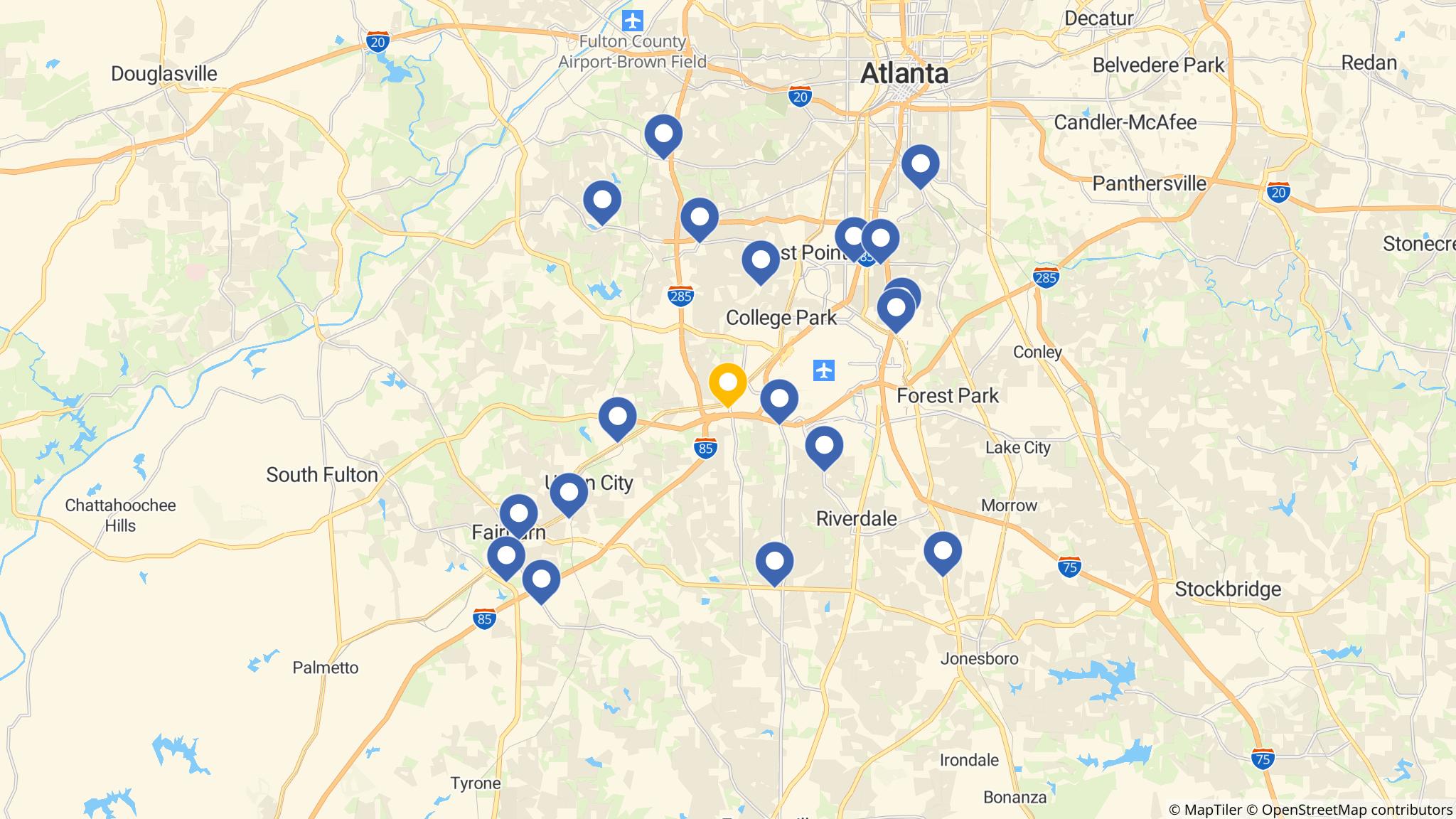 Street map of the ATM area