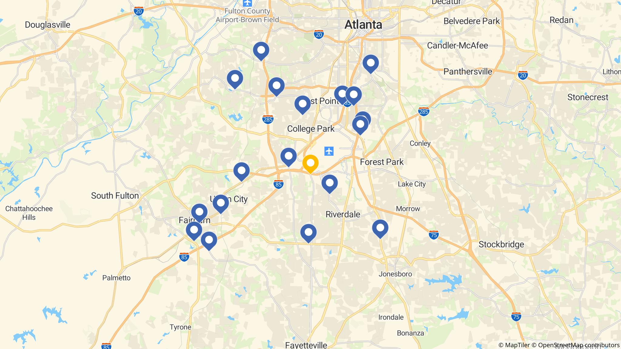 Street map of the ATM area