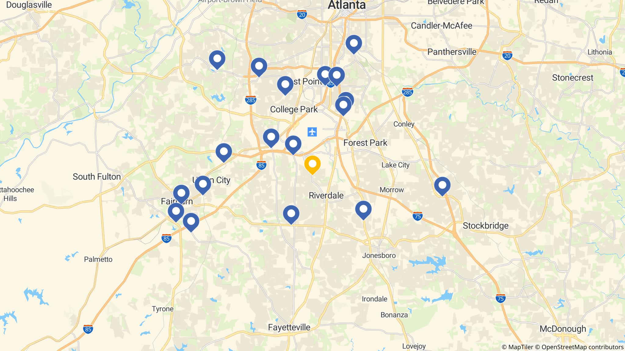 Street map of the ATM area