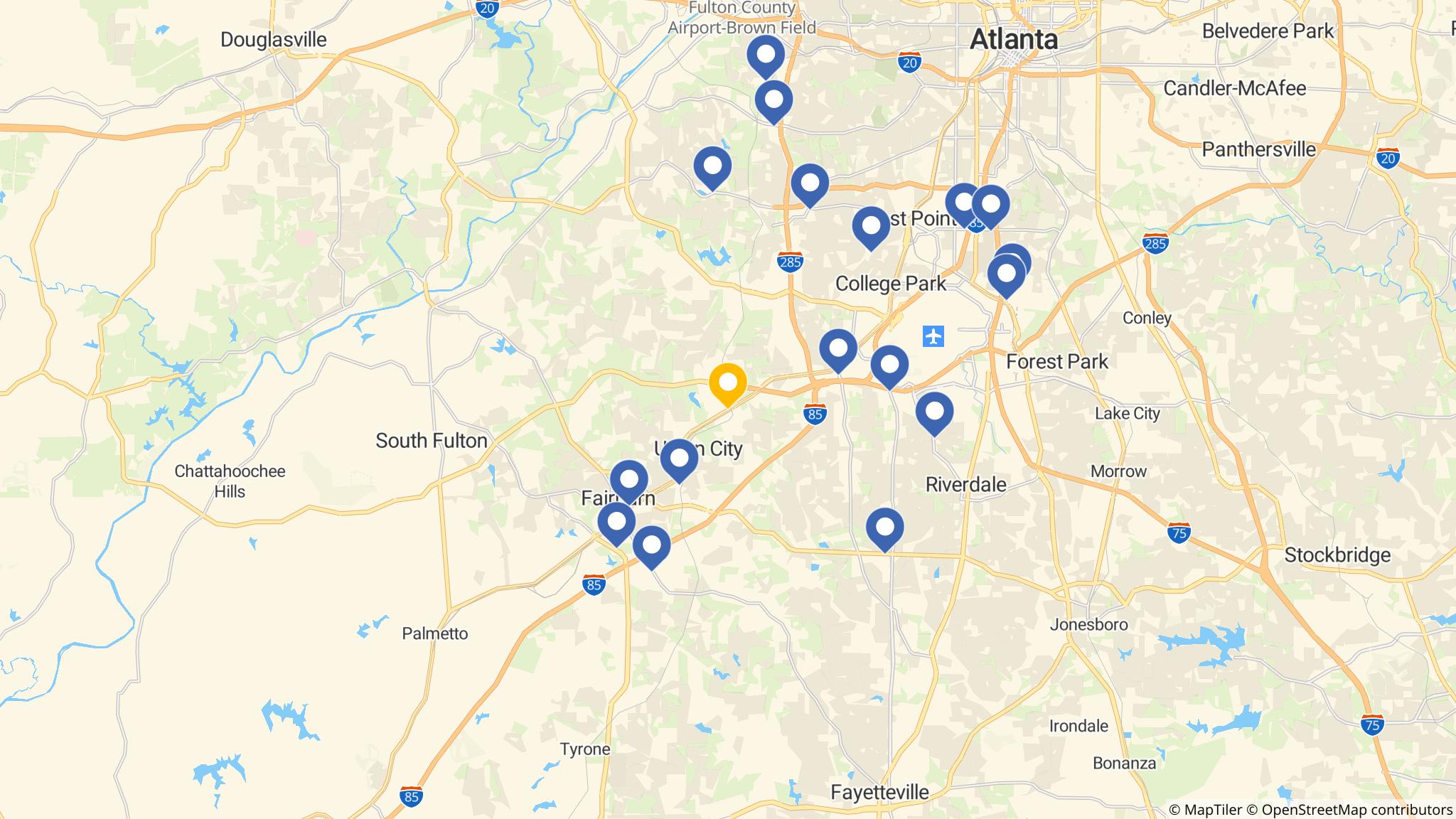 Street map of the ATM area
