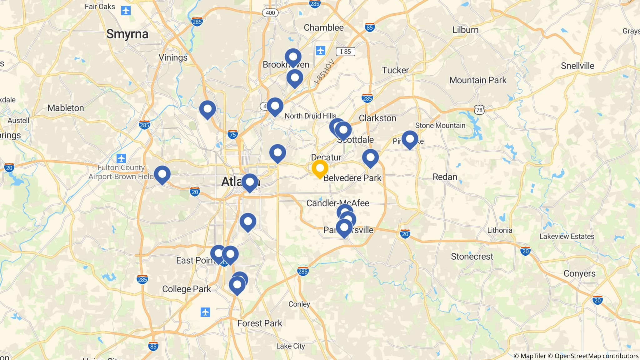 Street map of the ATM area