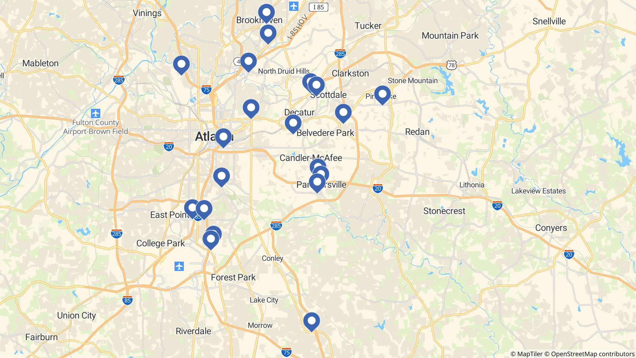 Street map of the ATM area
