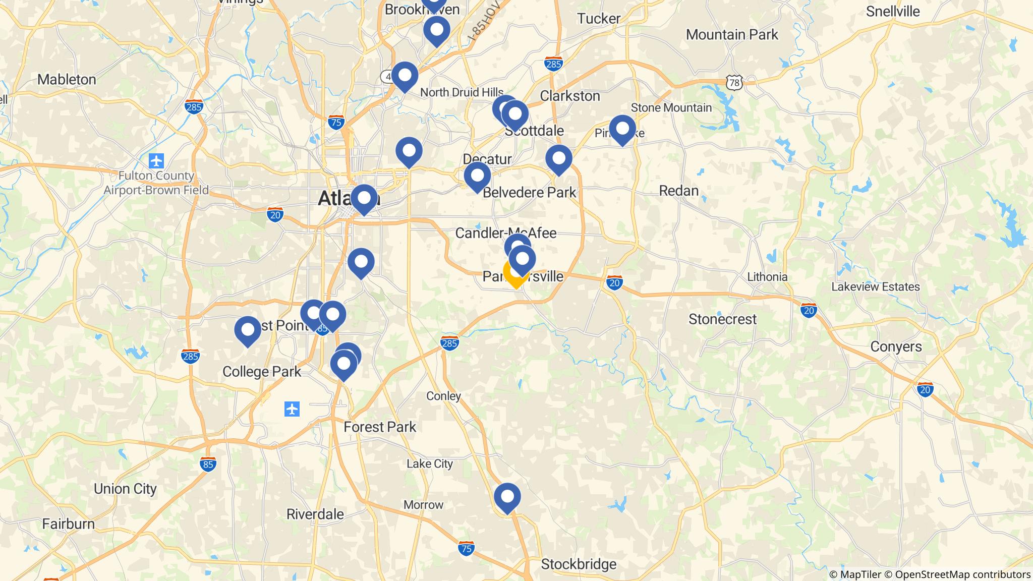 Street map of the ATM area