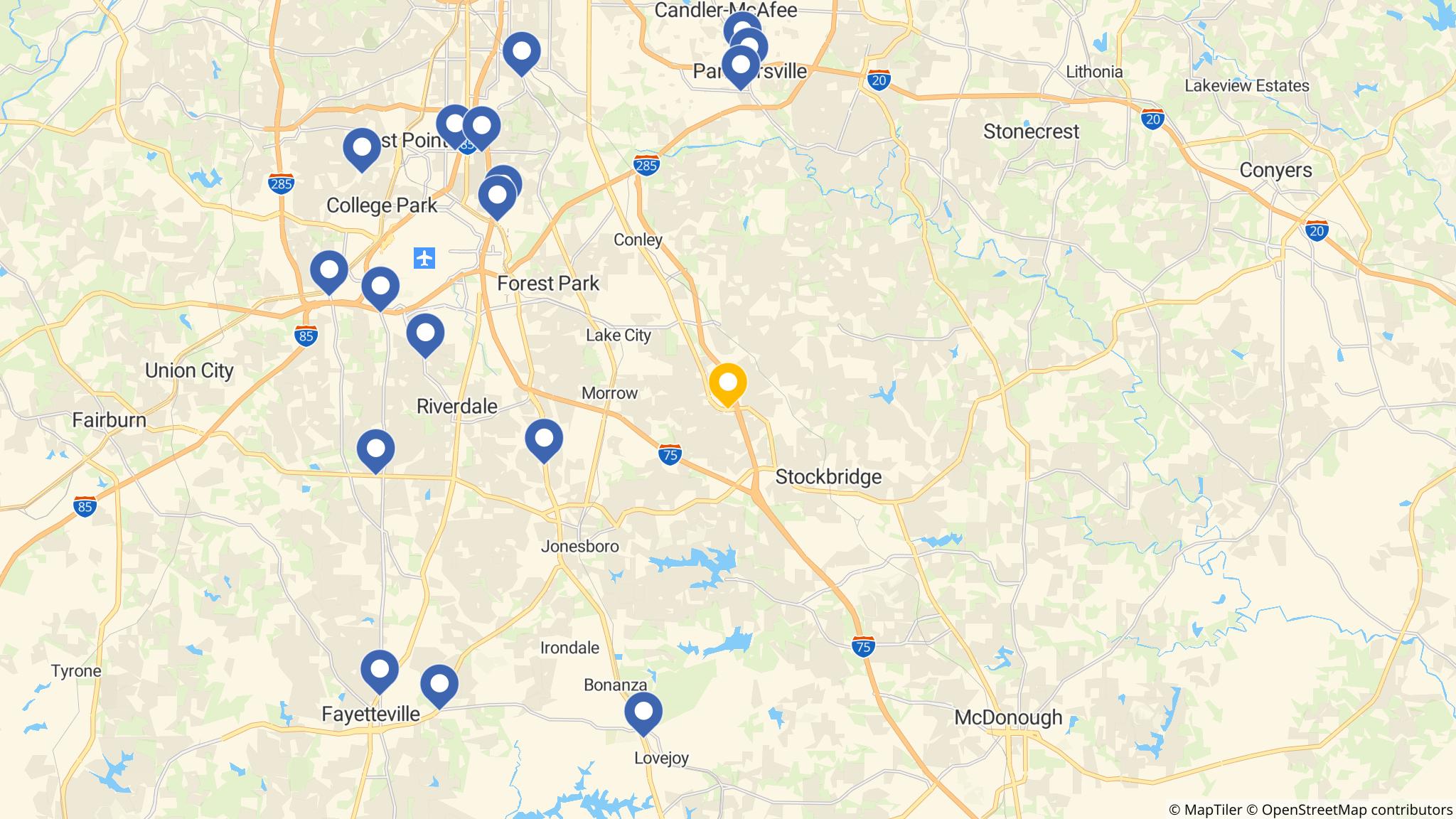 Street map of the ATM area