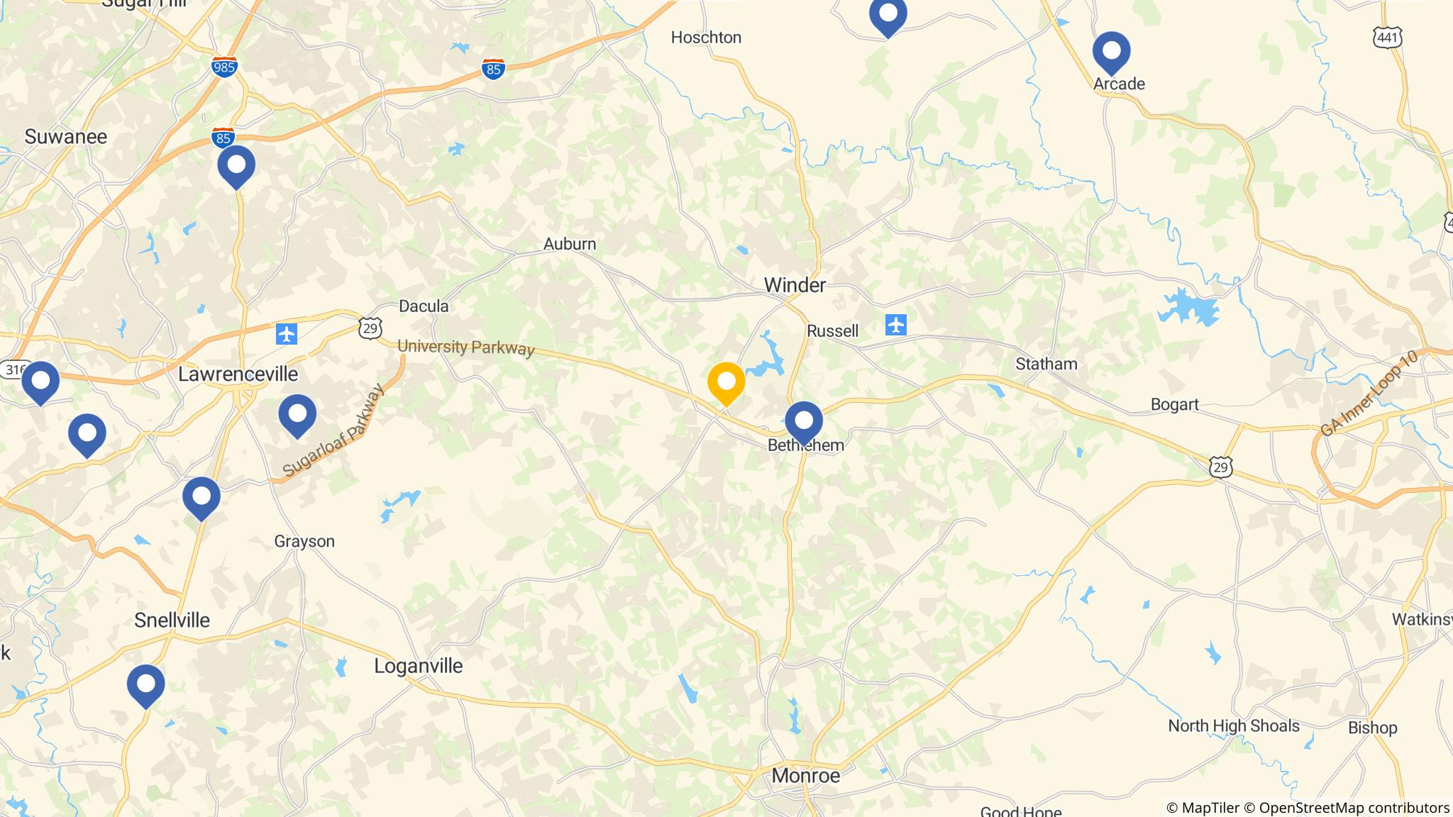 Street map of the ATM area