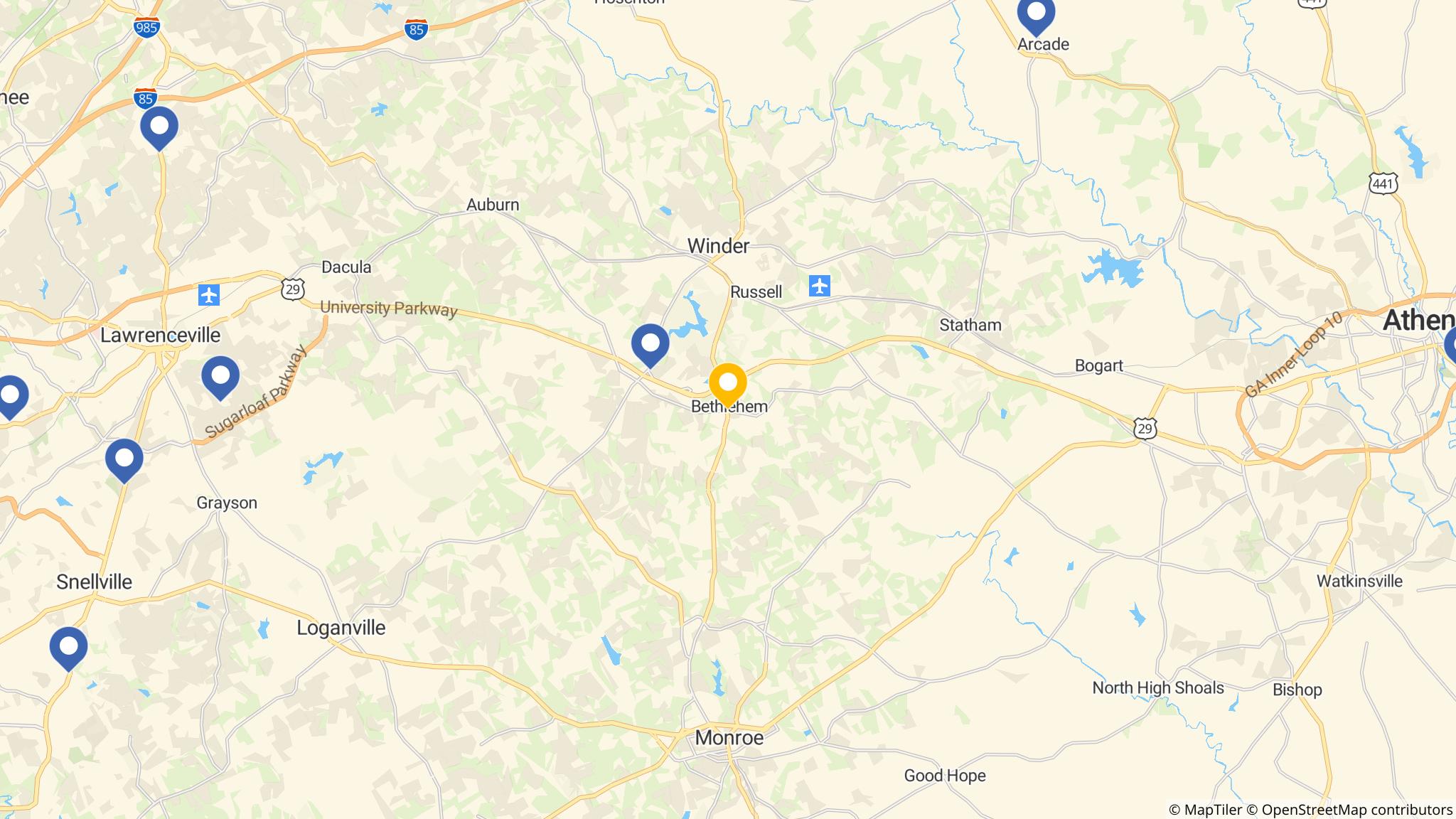 Street map of the ATM area
