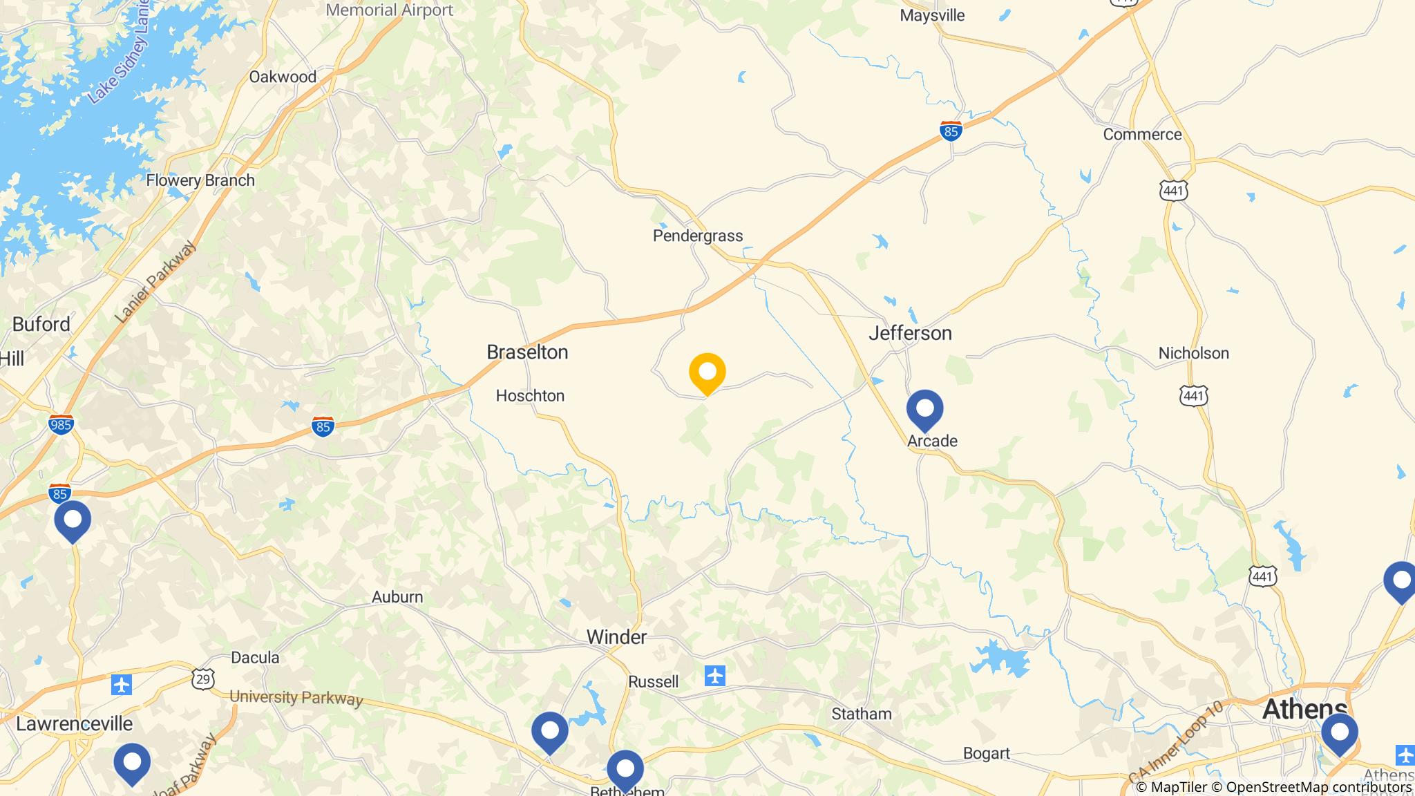 Street map of the ATM area
