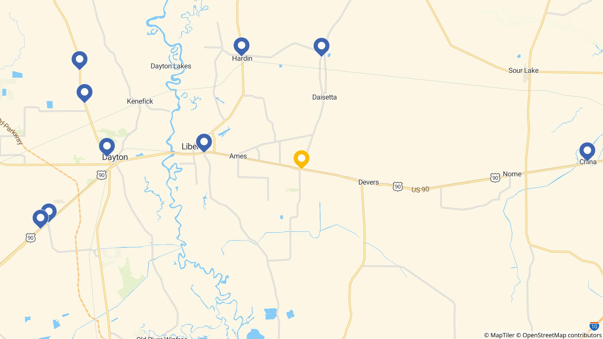 Street map of the ATM area