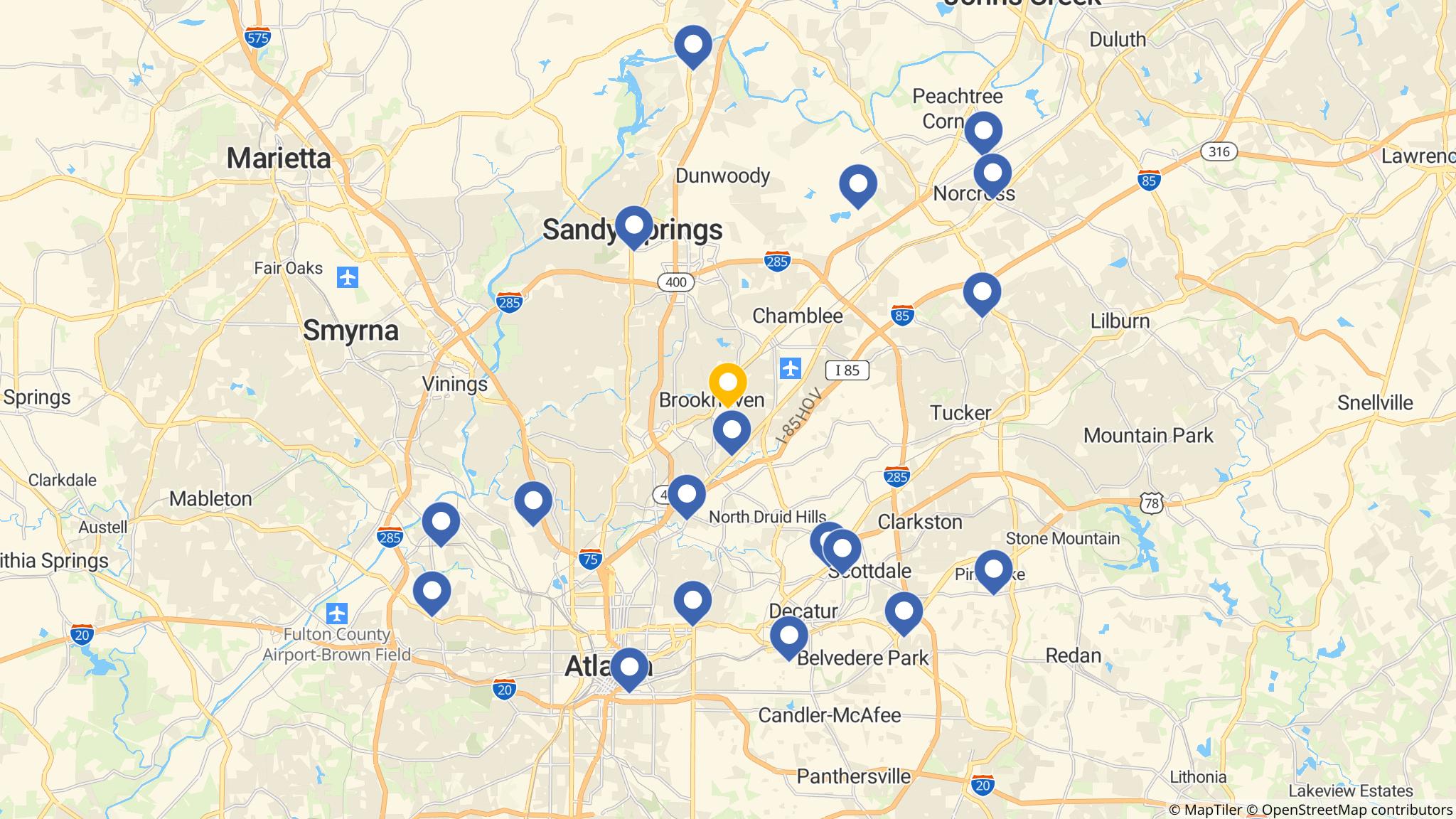 Street map of the ATM area