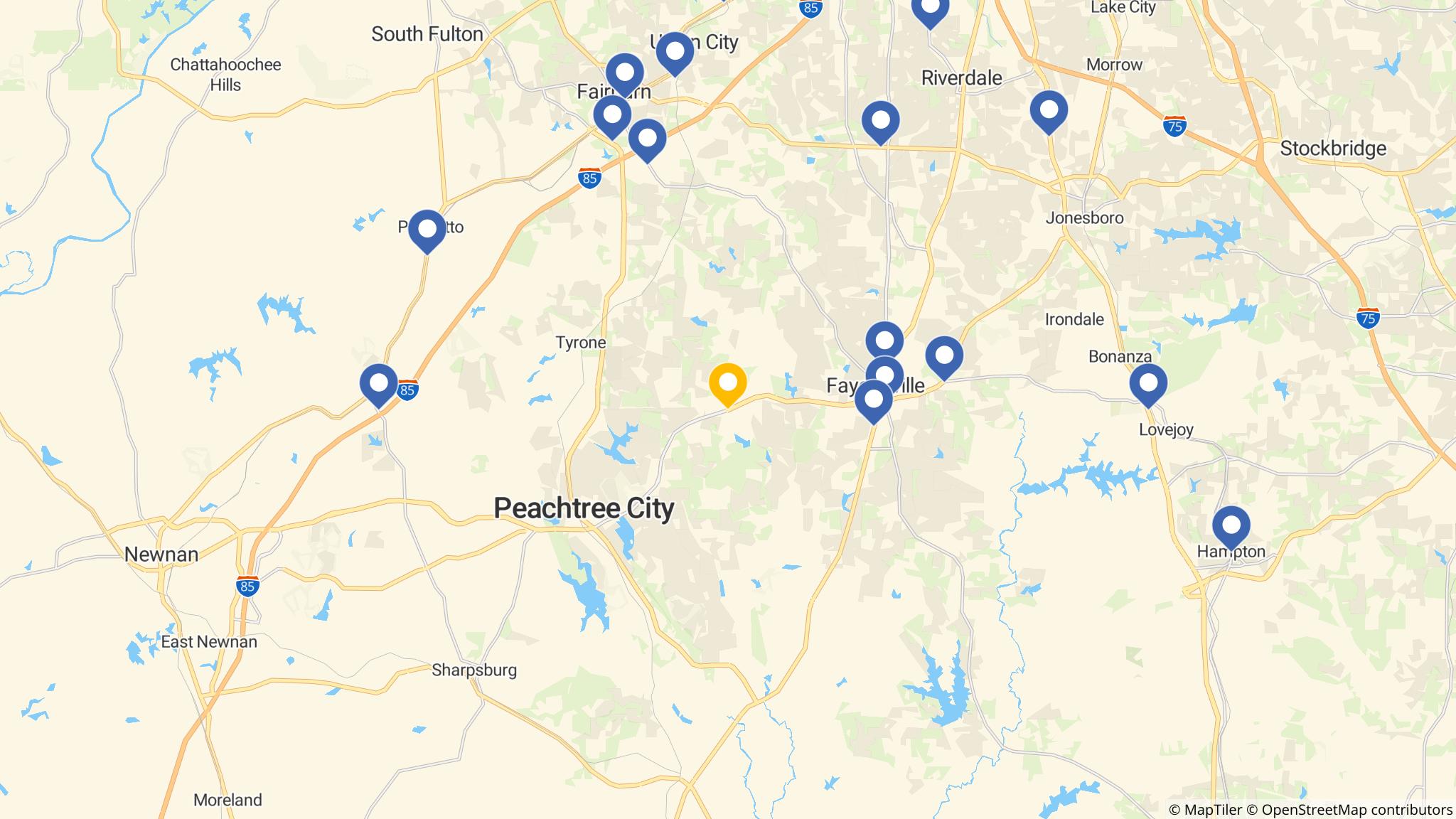 Street map of the ATM area