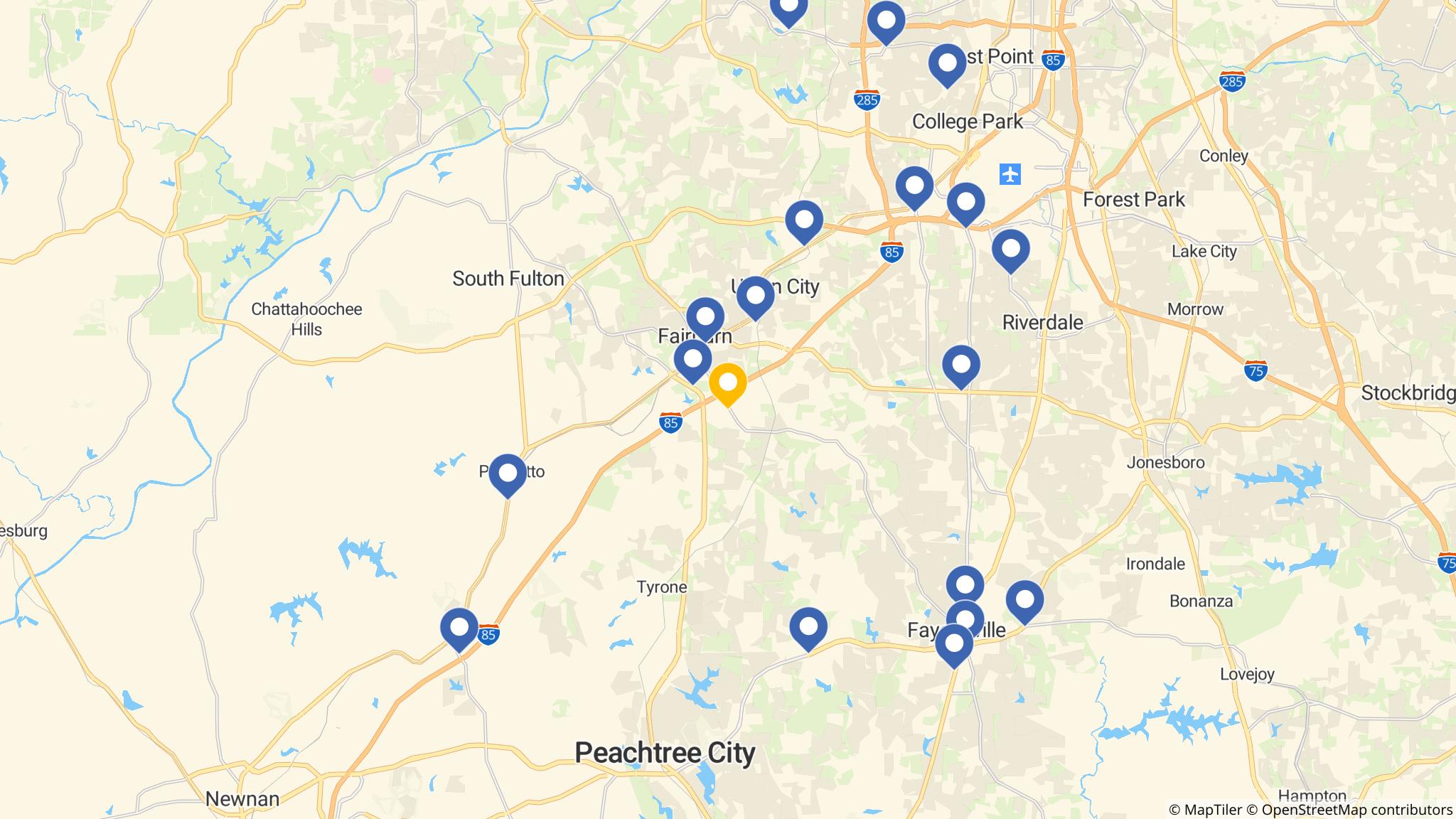 Street map of the ATM area