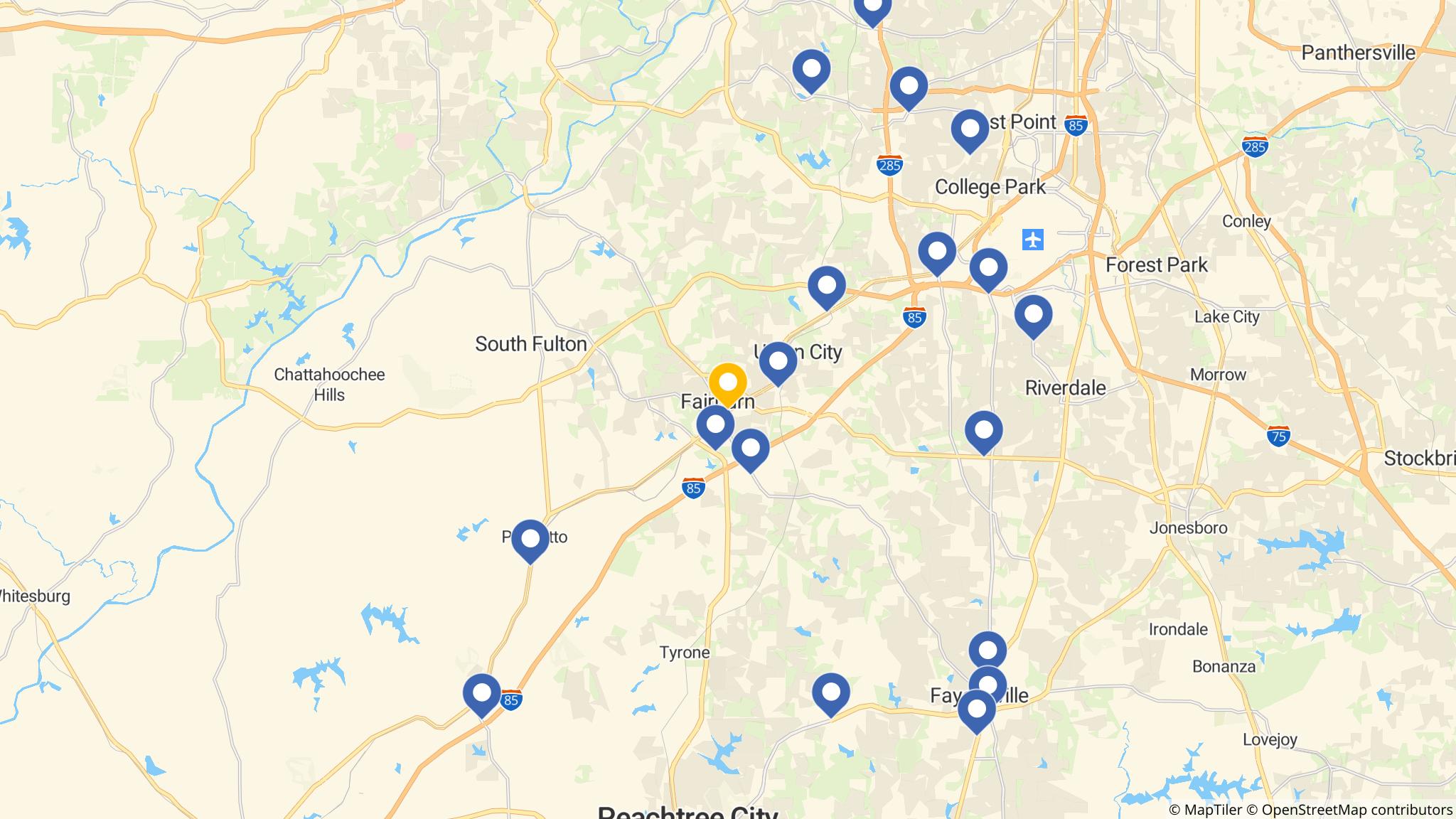 Street map of the ATM area