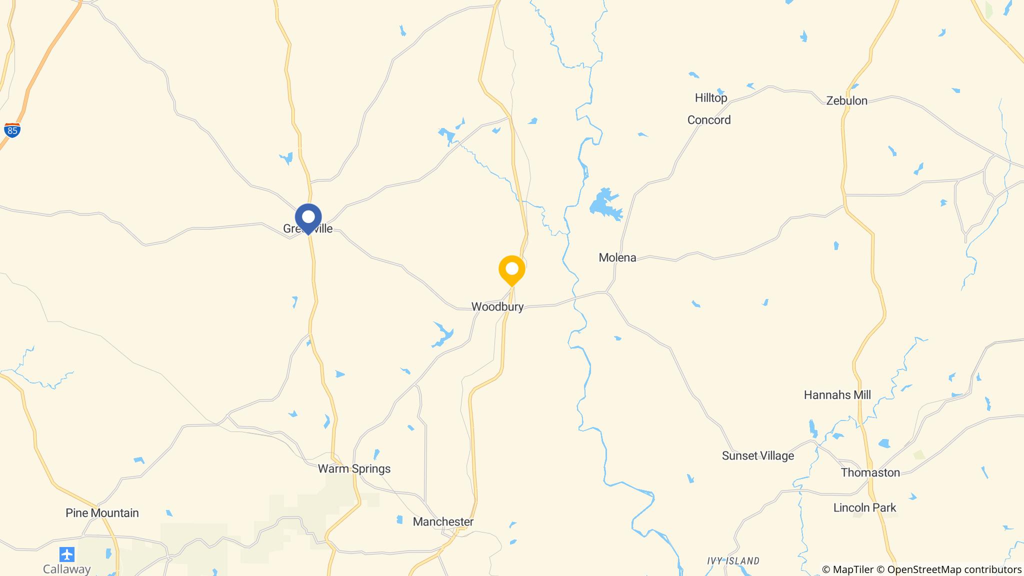 Street map of the ATM area