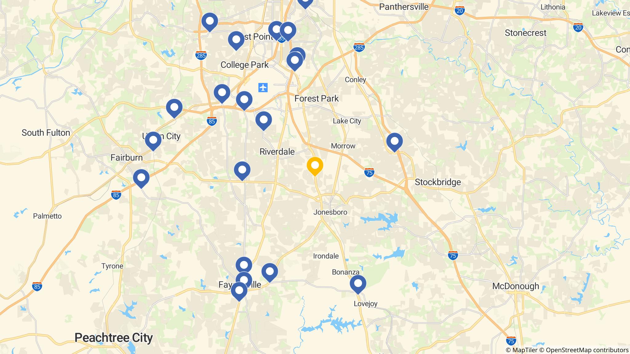 Street map of the ATM area