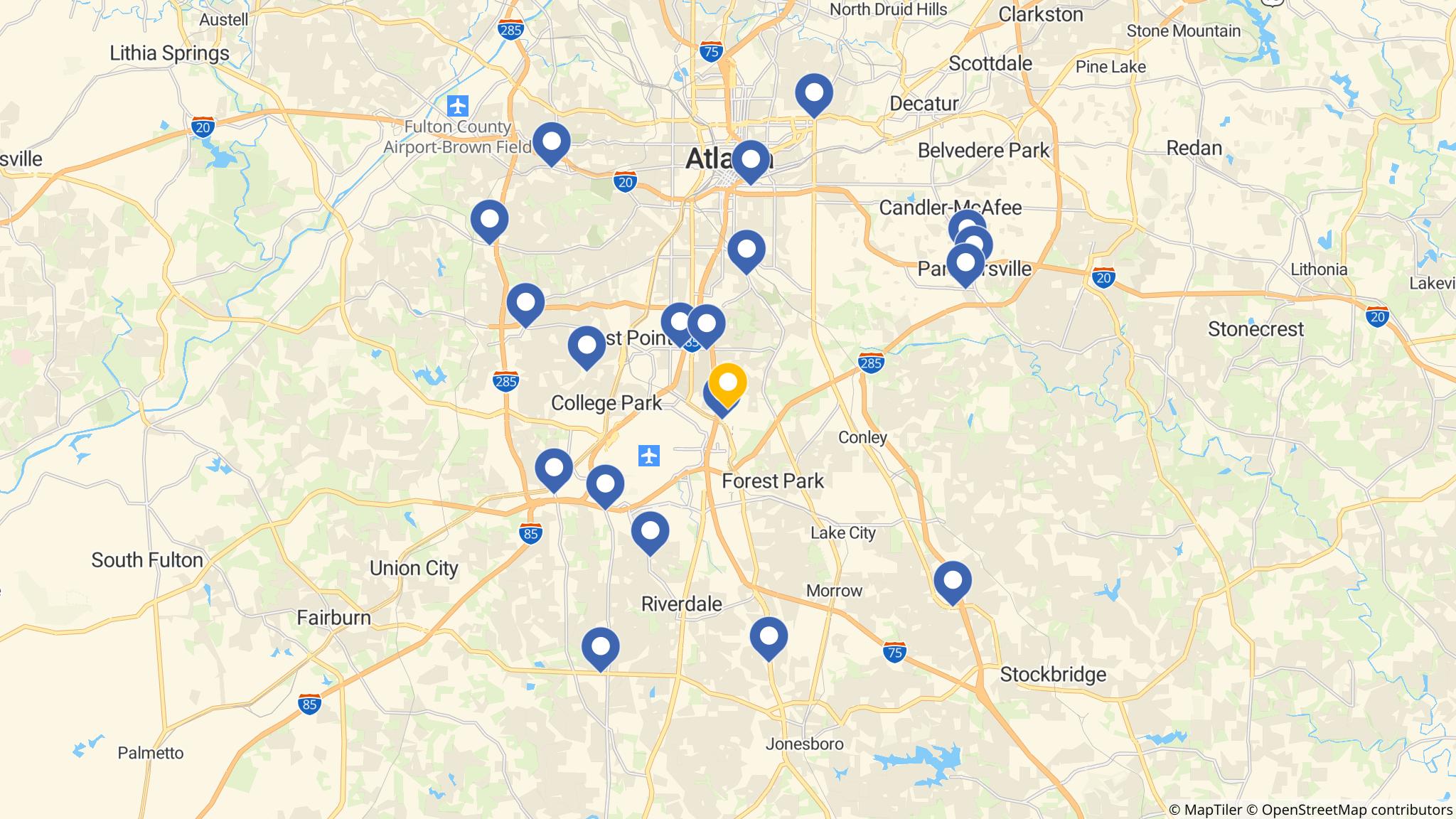 Street map of the ATM area